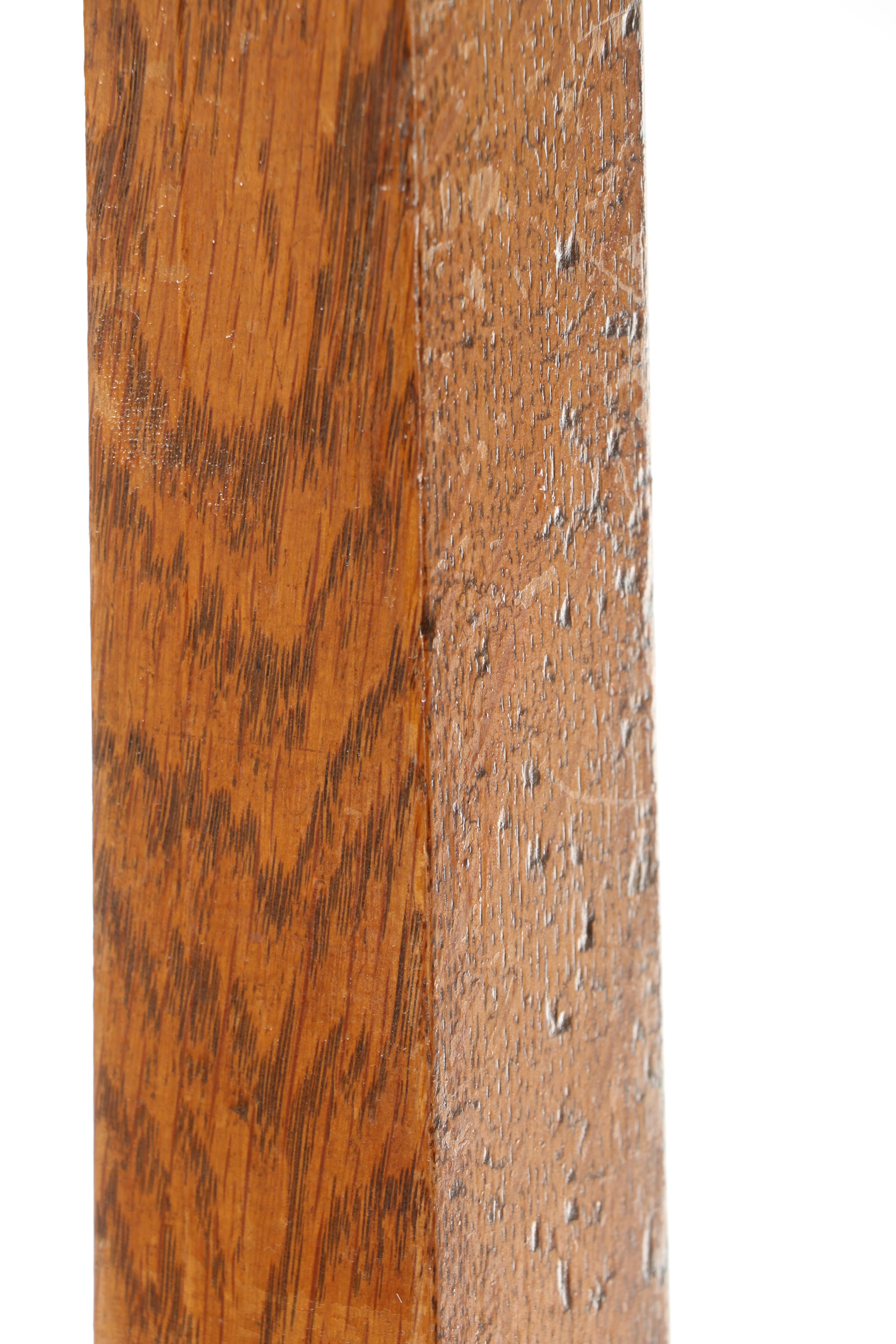 American Quartersawn Oak Cross-Base Hall Tree, Early 20th Century