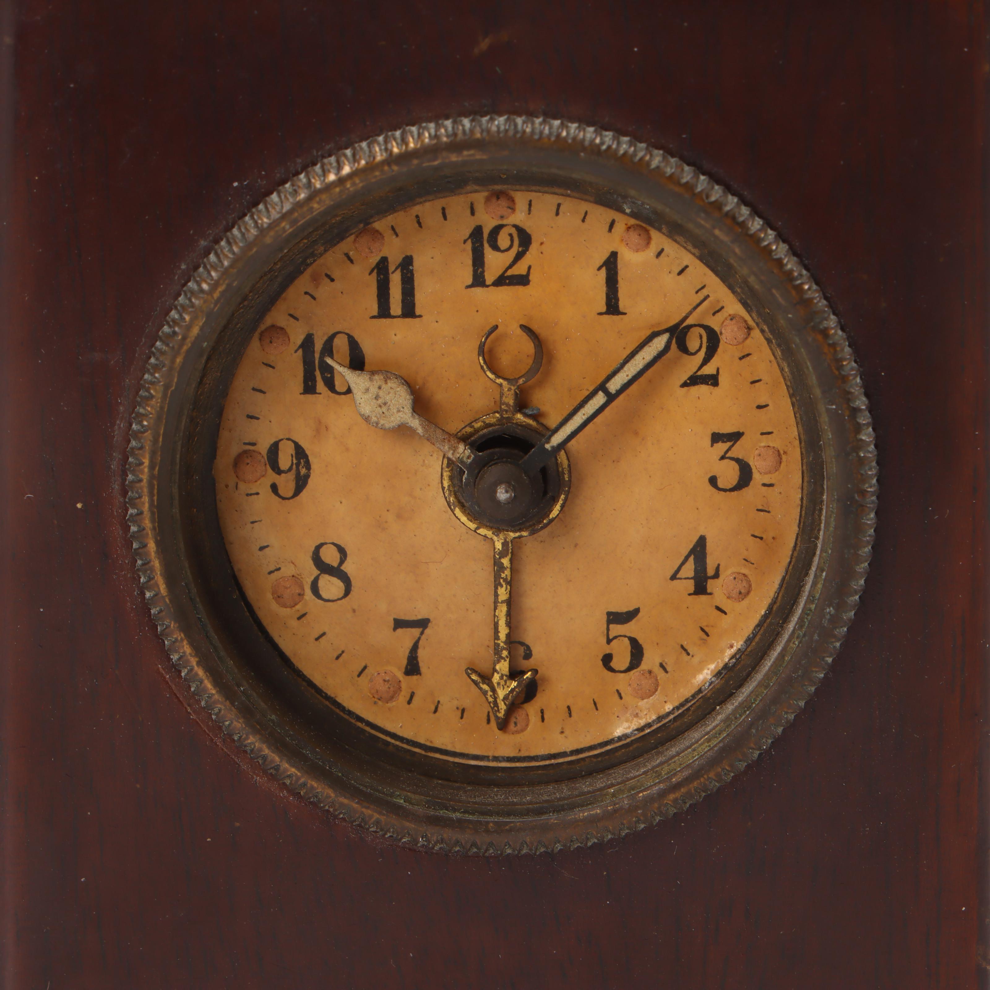 Early German Travel Alarm Clock with Florenza Jewelry Casket