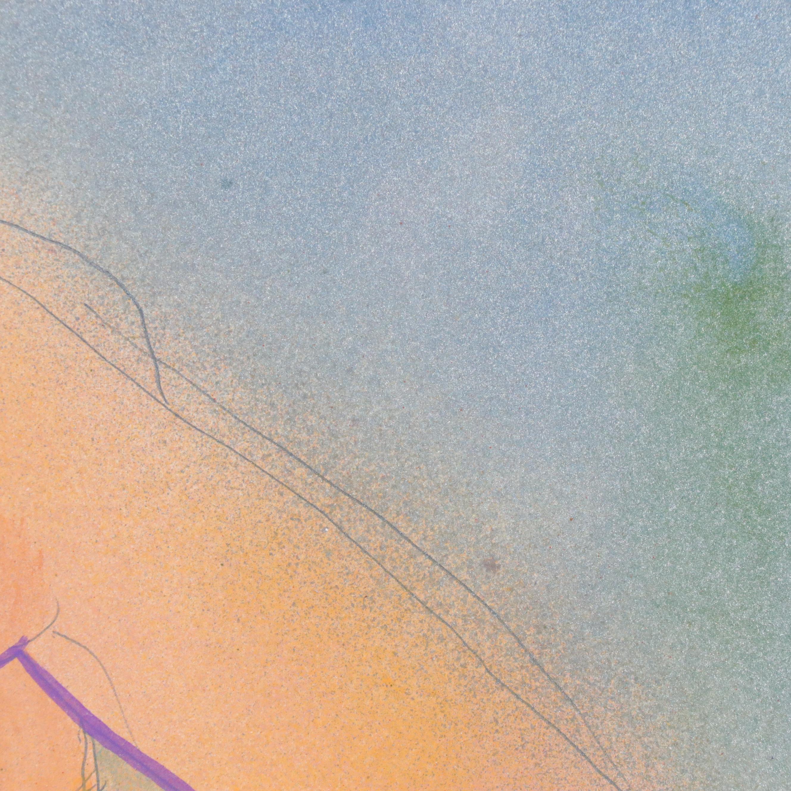 Don Vogl Mixed Media Painting of Nude Figure, 1985