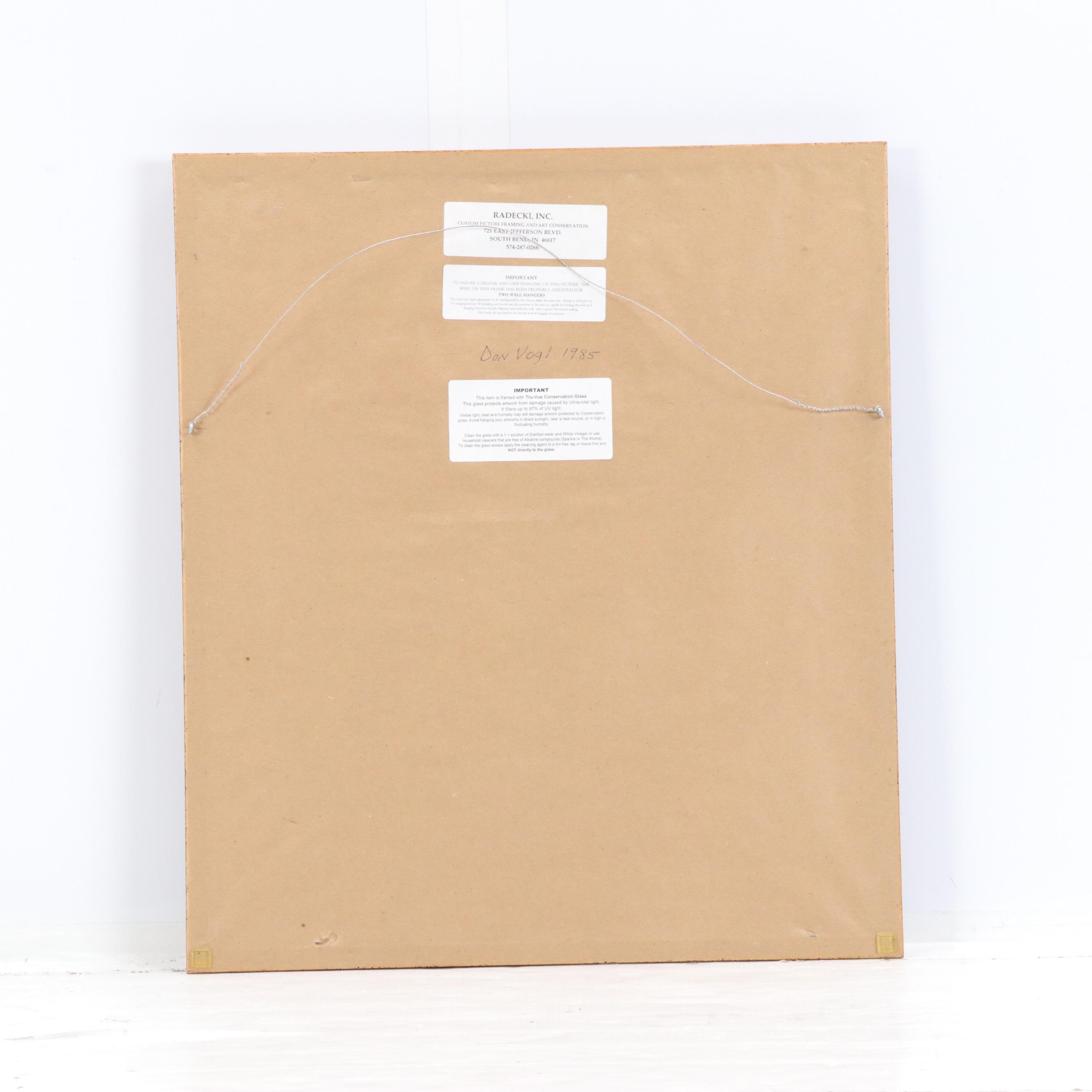 Don Vogl Mixed Media Painting of Nude Figure, 1985