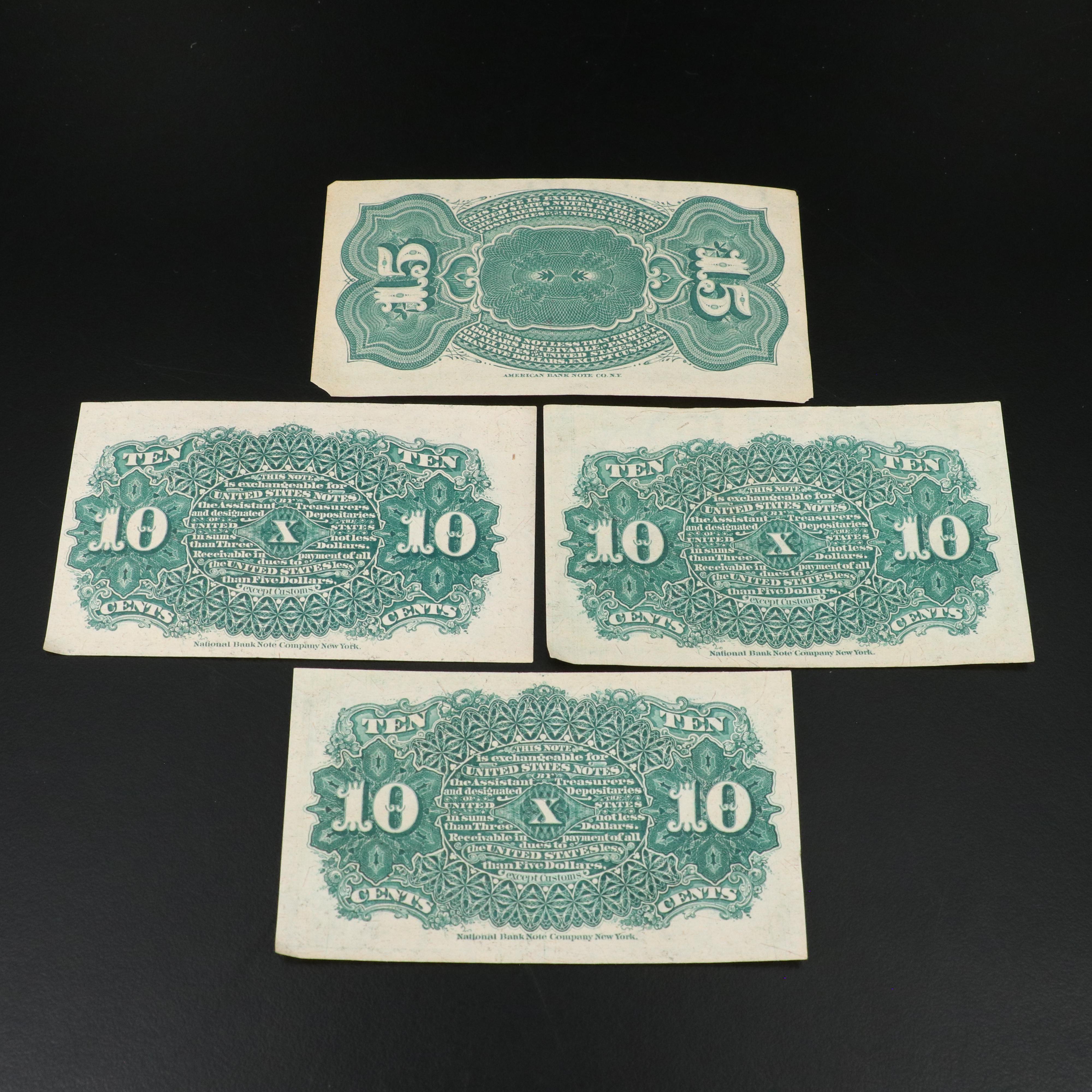 Fifteen Pieces of Higher Grade U.S. Fractional Currency Notes, 1860s-1870s