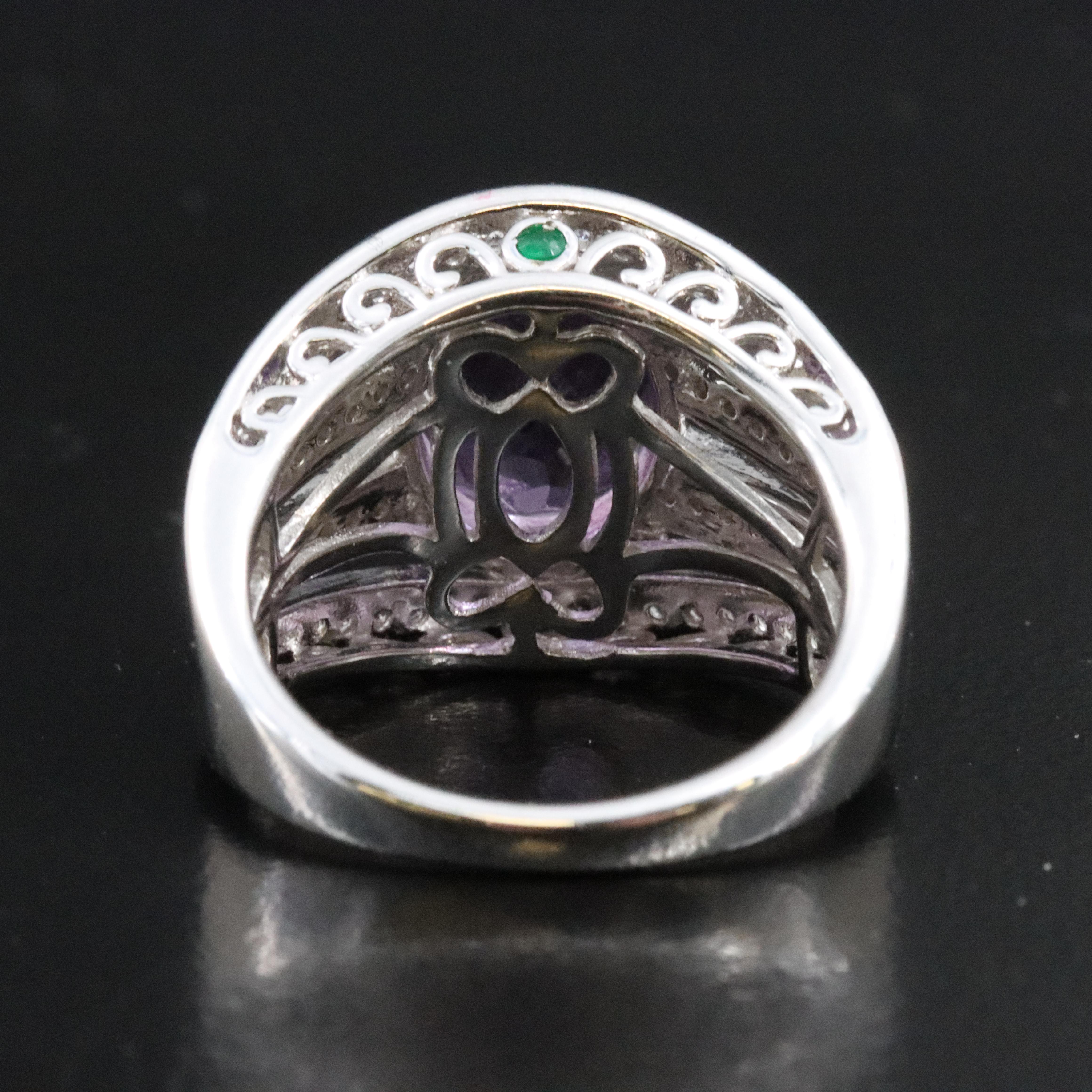 Sterling Amethyst and White Sapphire Ring