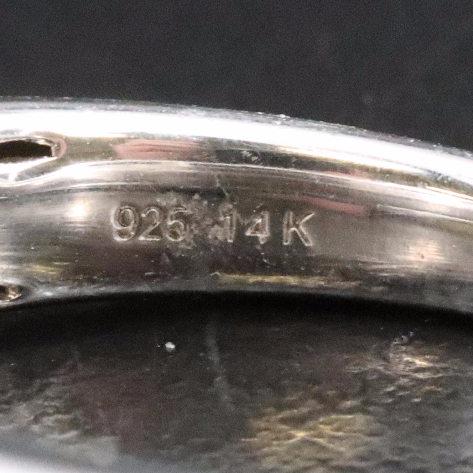 Sterling Diamond Cross Ring with 14K Accent