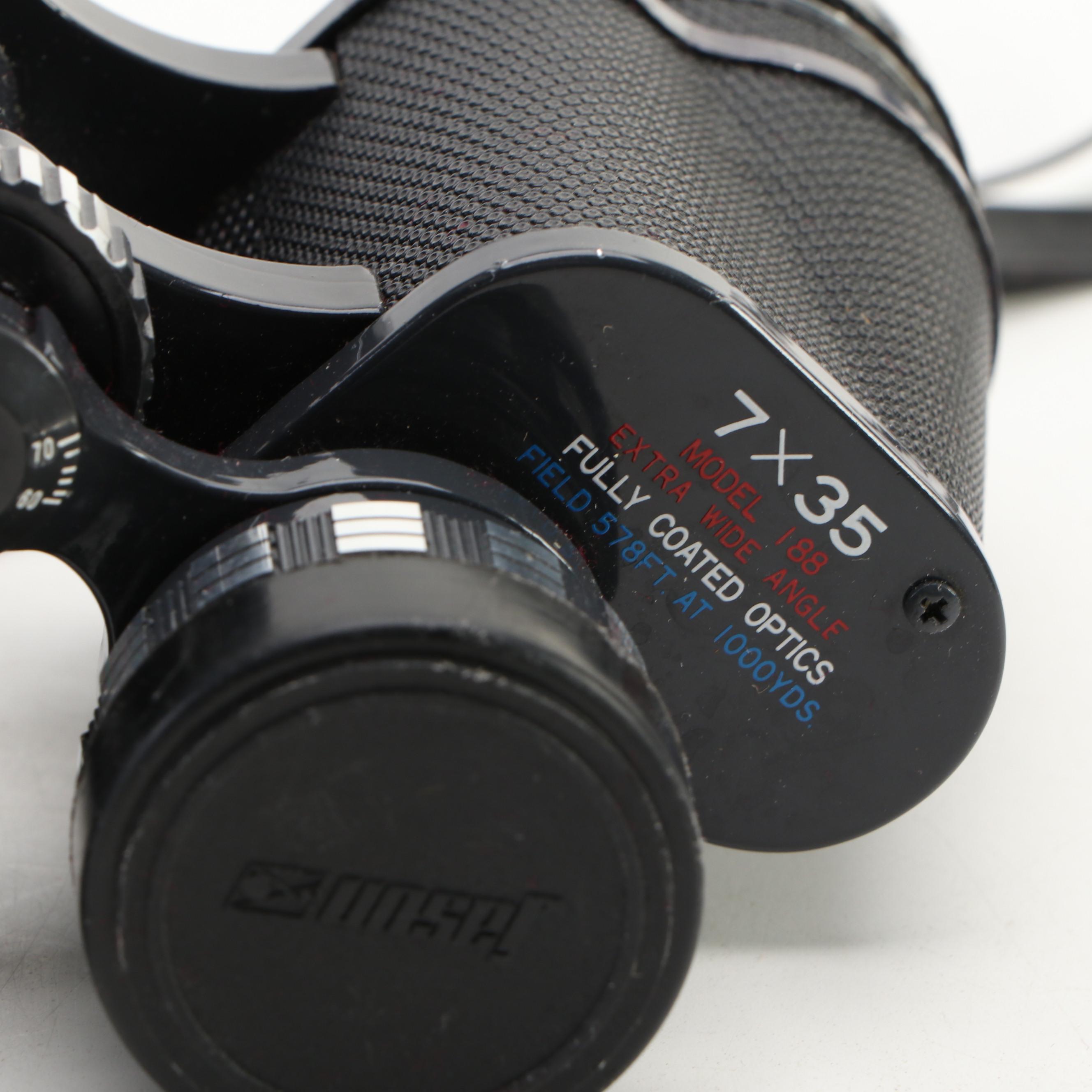 Jason Clipper 7x35 Binoculars in Case with Bushnell 3x25 Opera Glasses