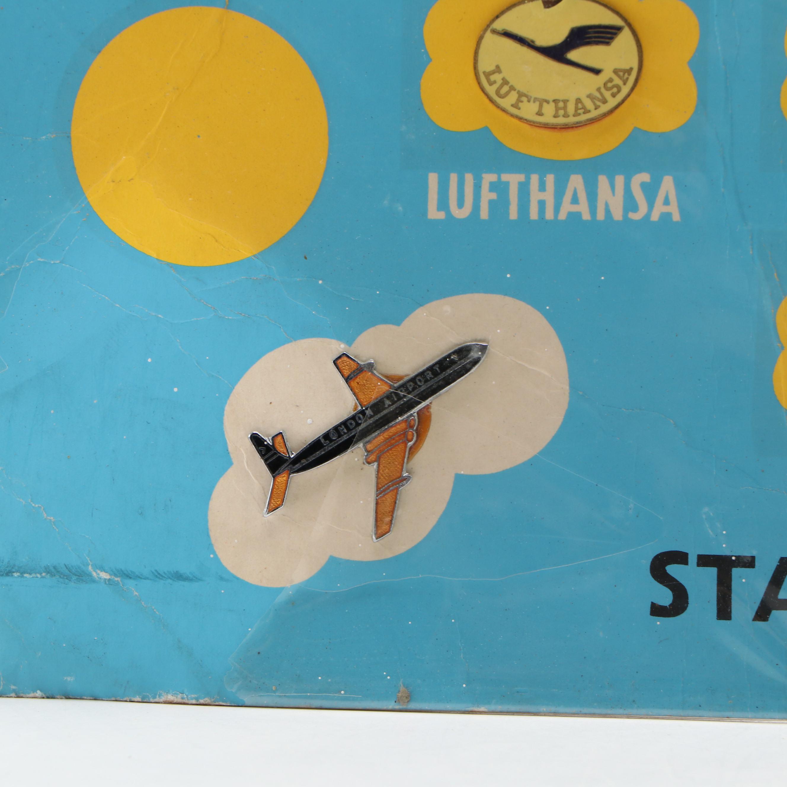 Squire Airline Badges Display Featuring Pan Am, Air France and More