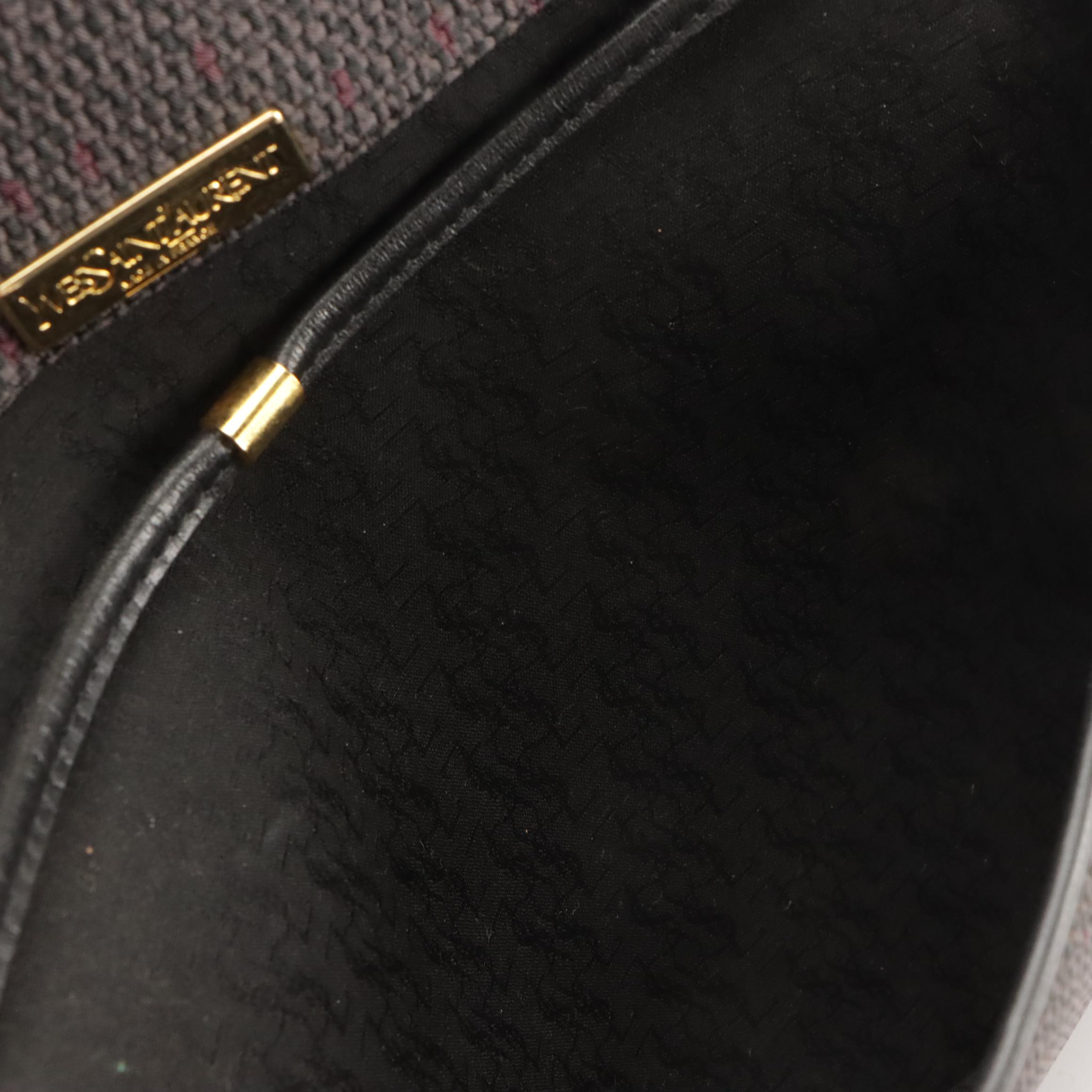 Yves Saint Laurent Woven Coated Canvas and Leather Front-Flap Shoulder Bag