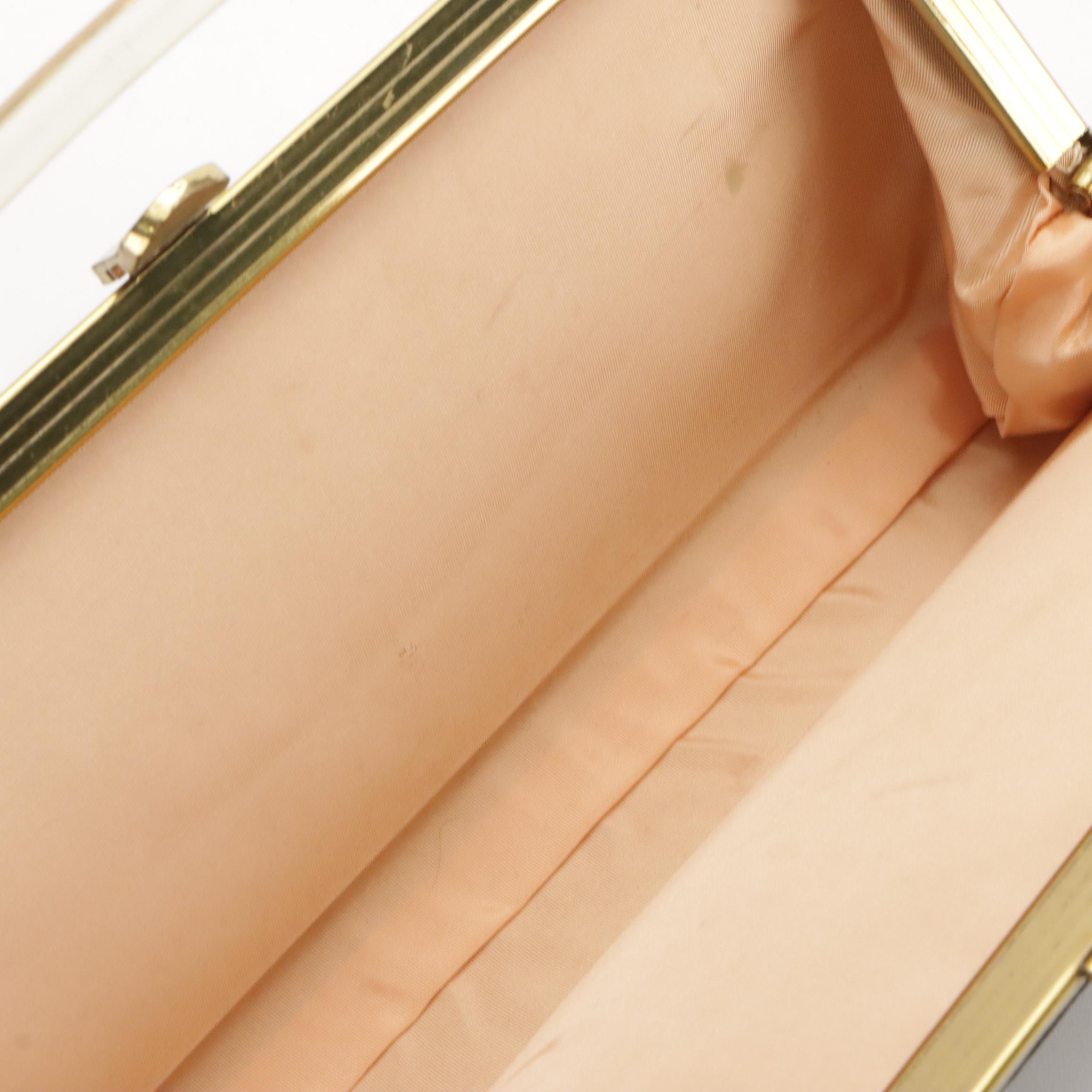 HL Vintage Top Handle Frame Bag, Other Ornate Bead Embroidered Clutch Bags