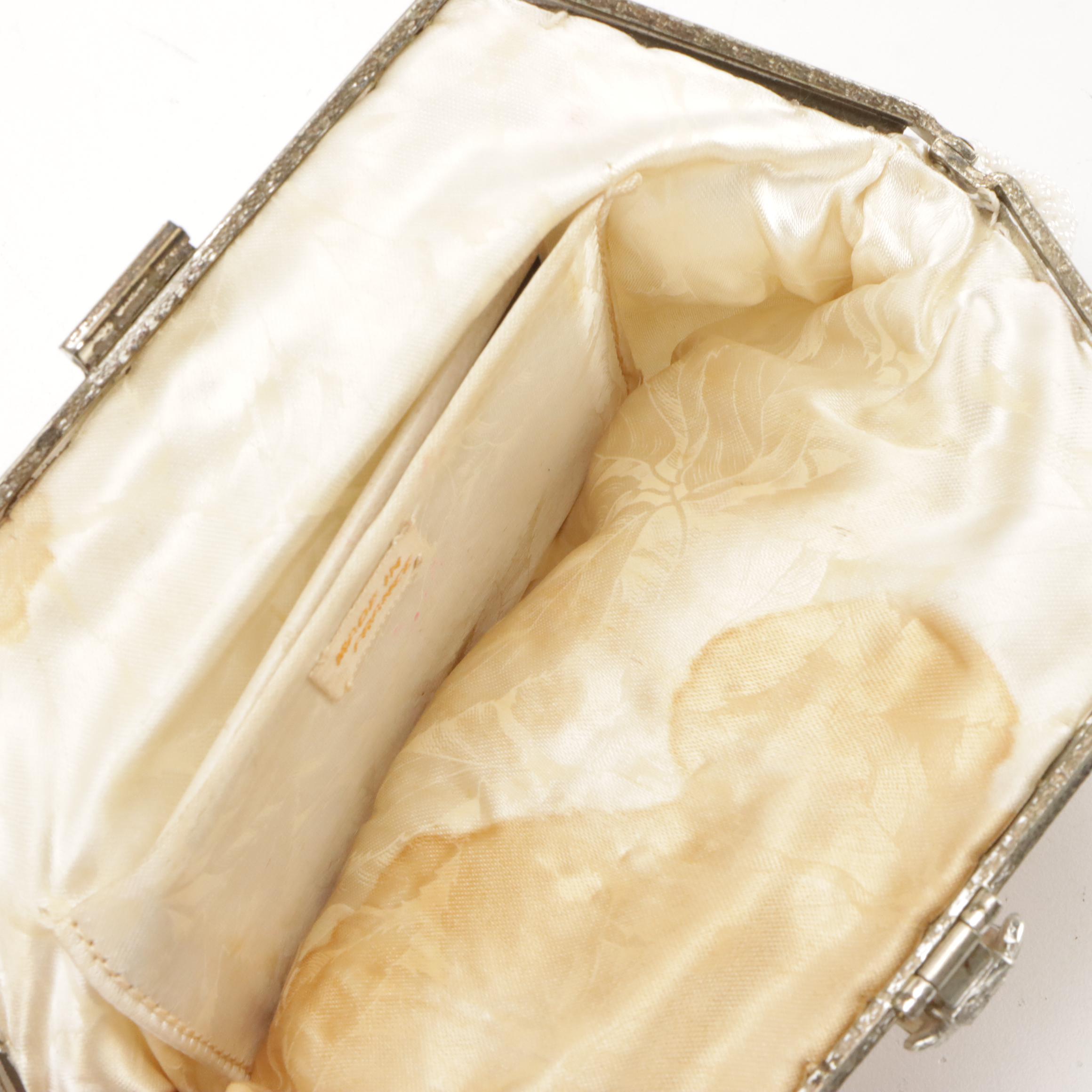 HL Vintage Top Handle Frame Bag, Other Ornate Bead Embroidered Clutch Bags