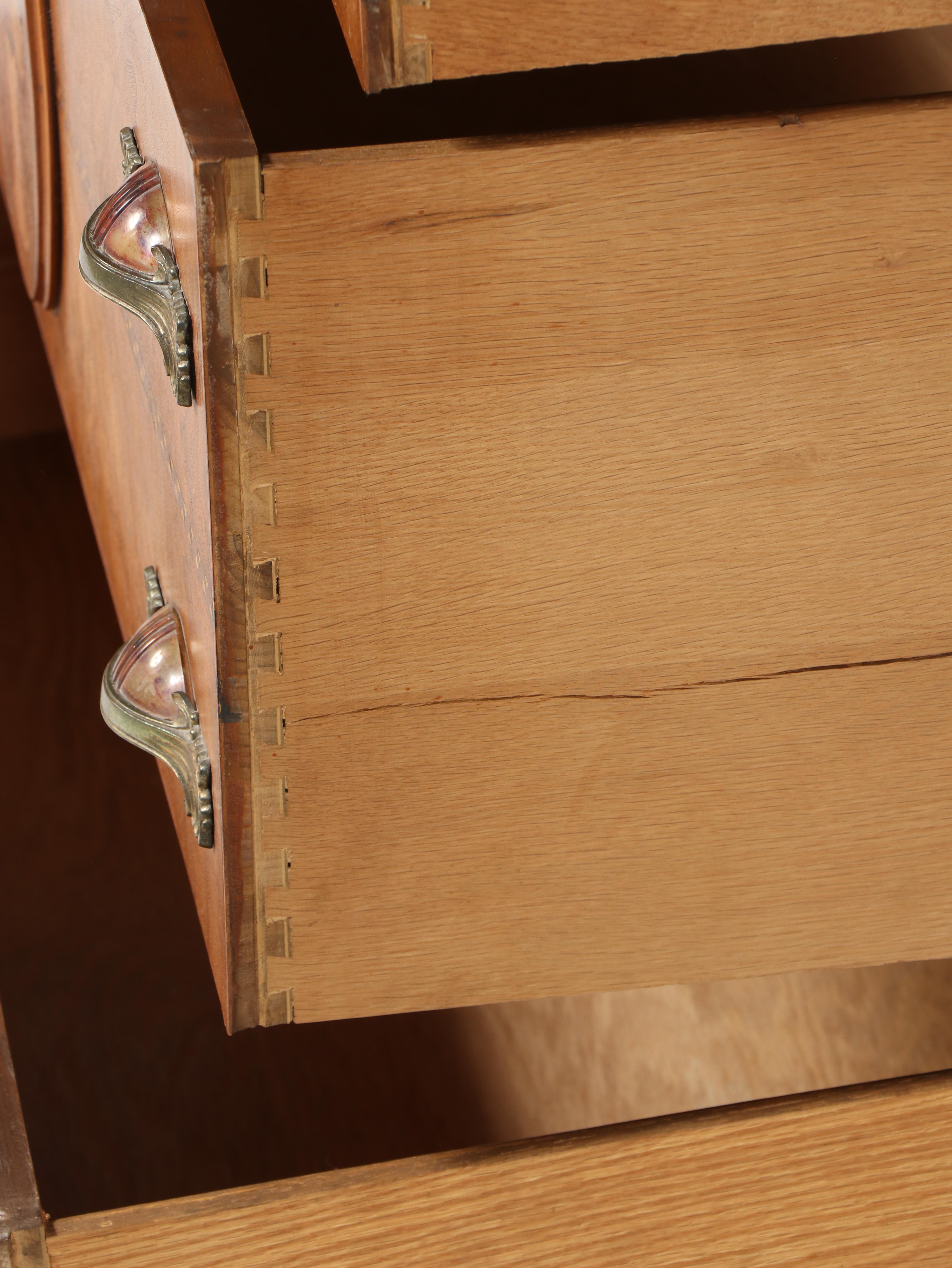 Art Deco Walnut and Marquetry Three-Drawer Chest, Circa 1930