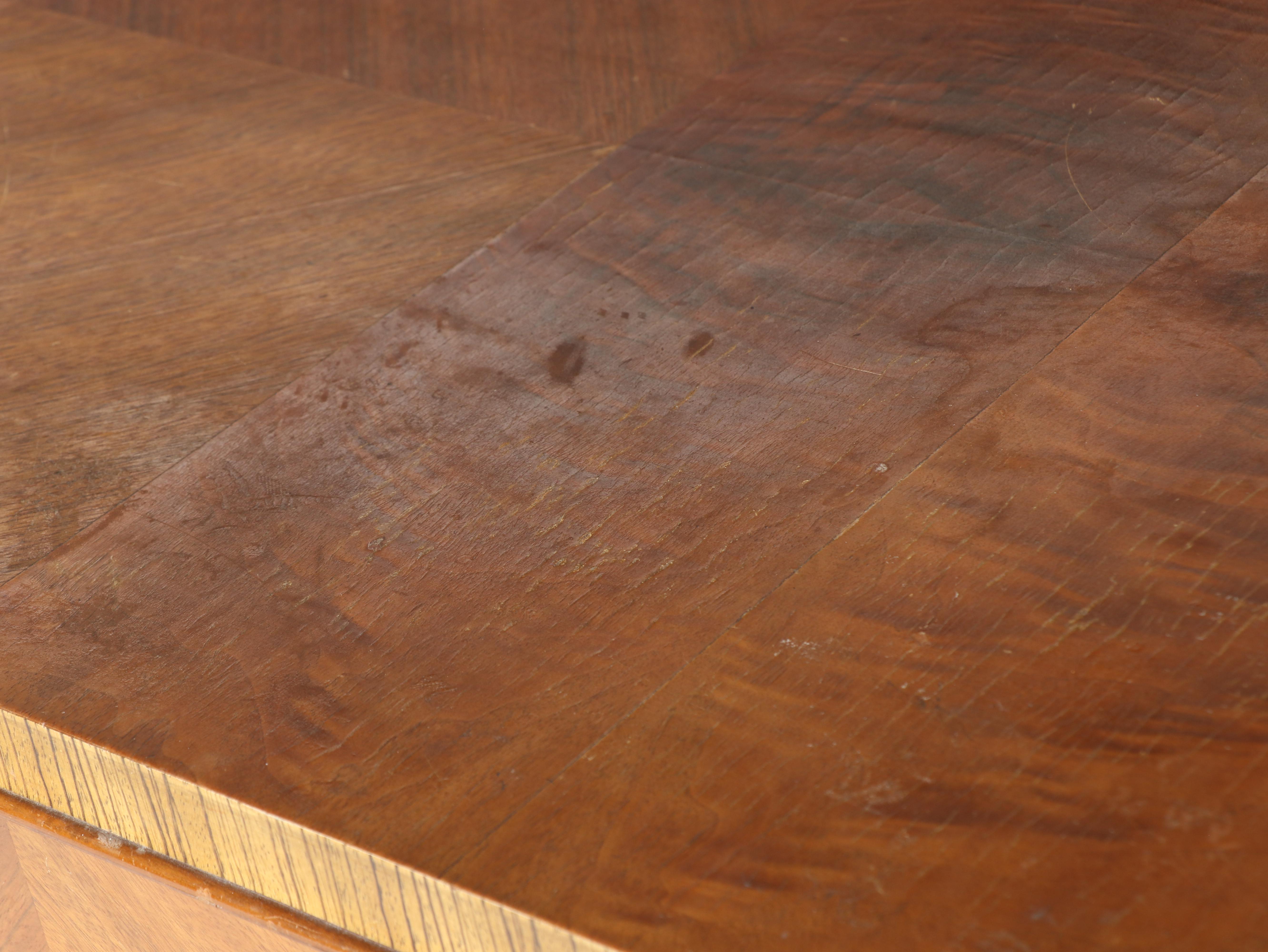 Art Deco Walnut and Marquetry Three-Drawer Chest, Circa 1930