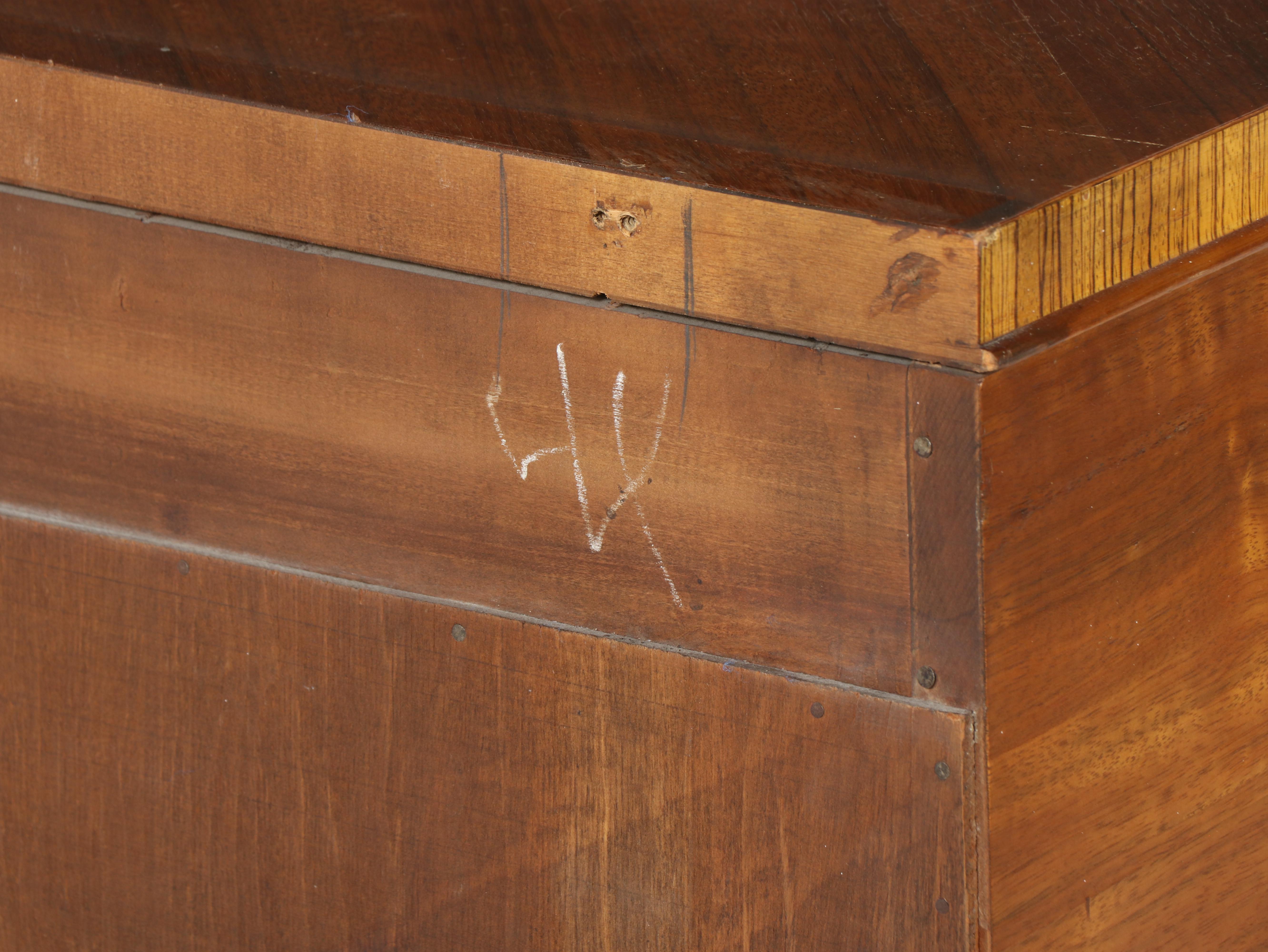 Art Deco Walnut and Marquetry Three-Drawer Chest, Circa 1930