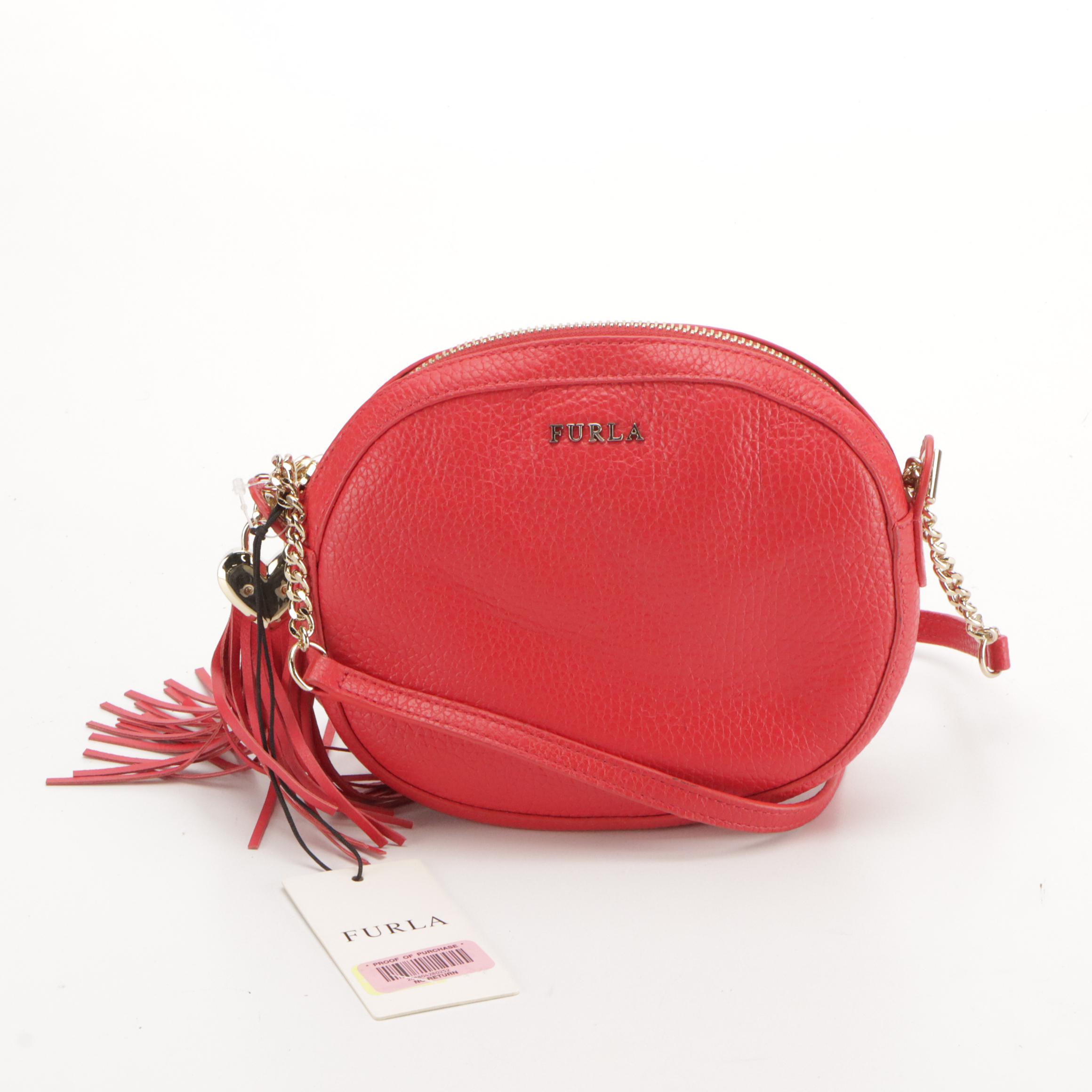 Furla Red Grained Leather Crossbody, Kate Spade Mikala Clutch and More with Tags