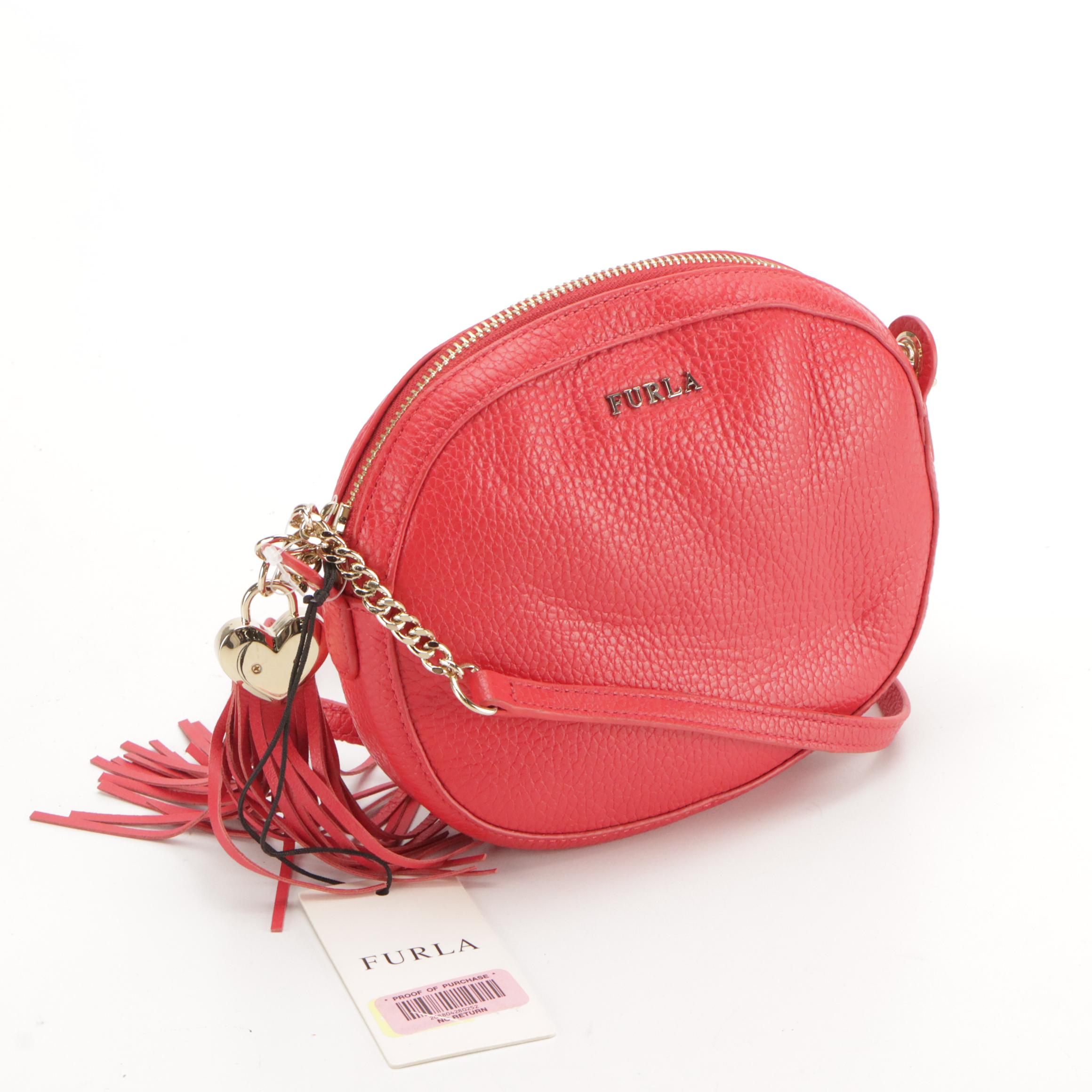 Furla Red Grained Leather Crossbody, Kate Spade Mikala Clutch and More with Tags