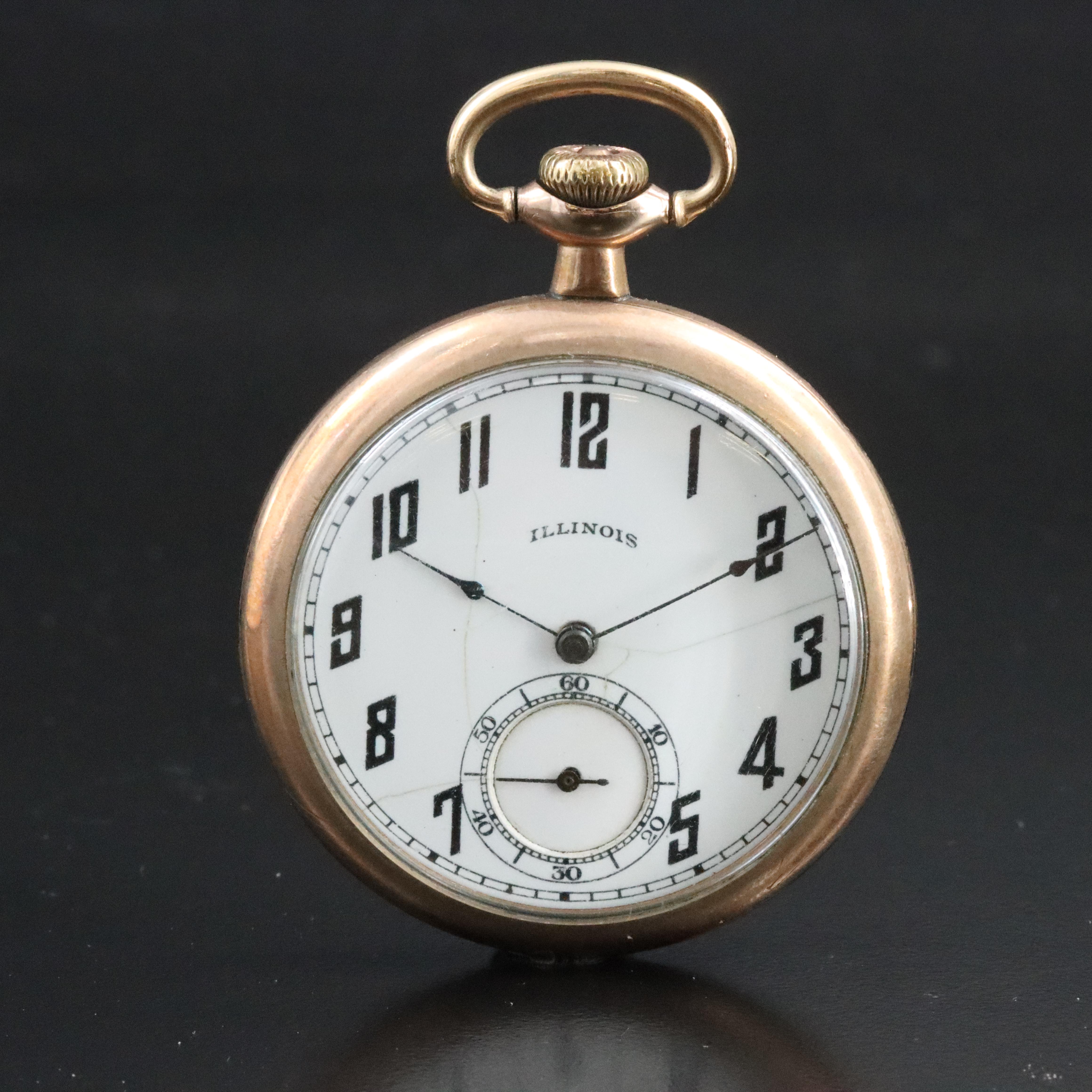 Illinois Gold-Filled Open Face Pocket Watch for Kay Jewelry Co.
