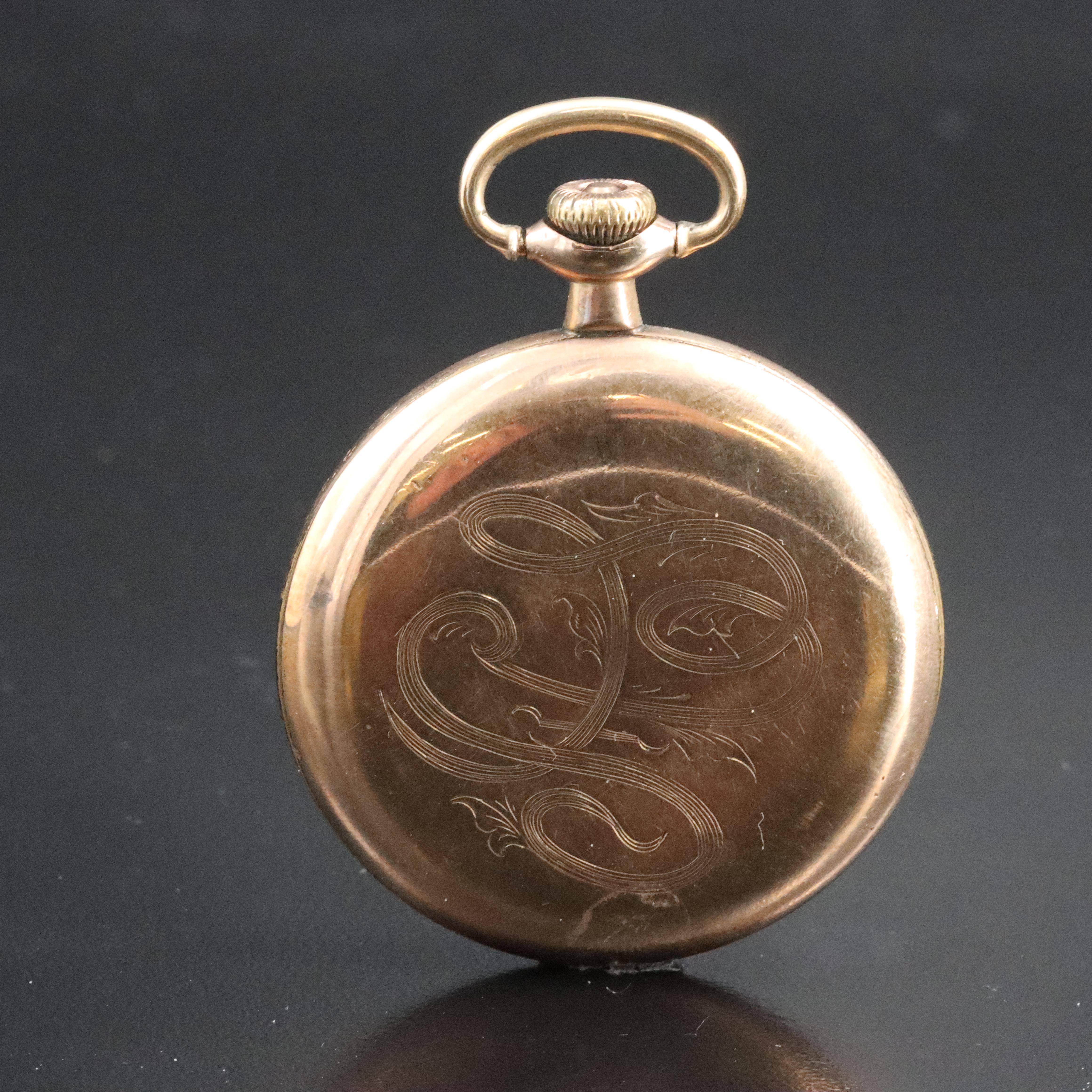 Illinois Gold-Filled Open Face Pocket Watch for Kay Jewelry Co.