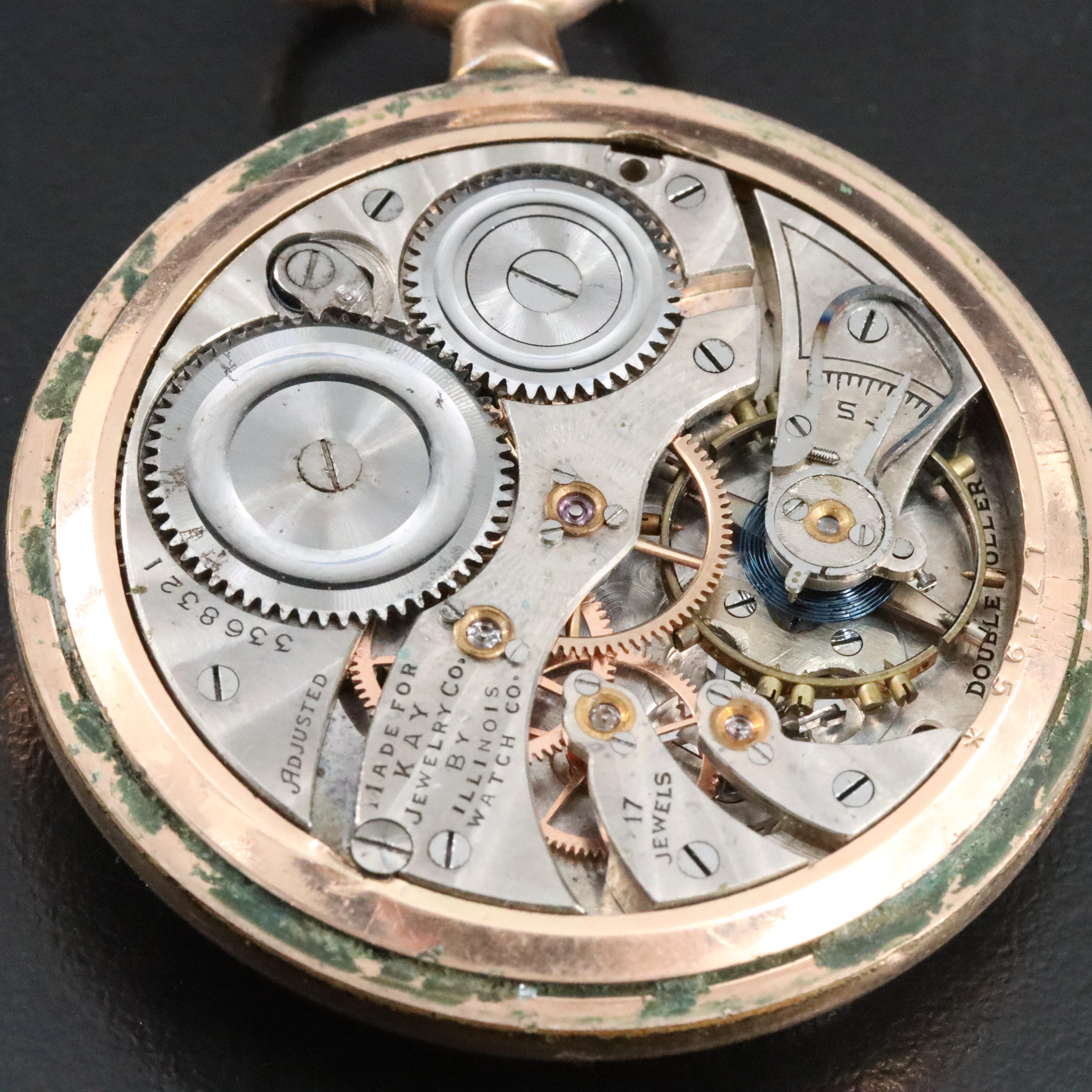 Illinois Gold-Filled Open Face Pocket Watch for Kay Jewelry Co.