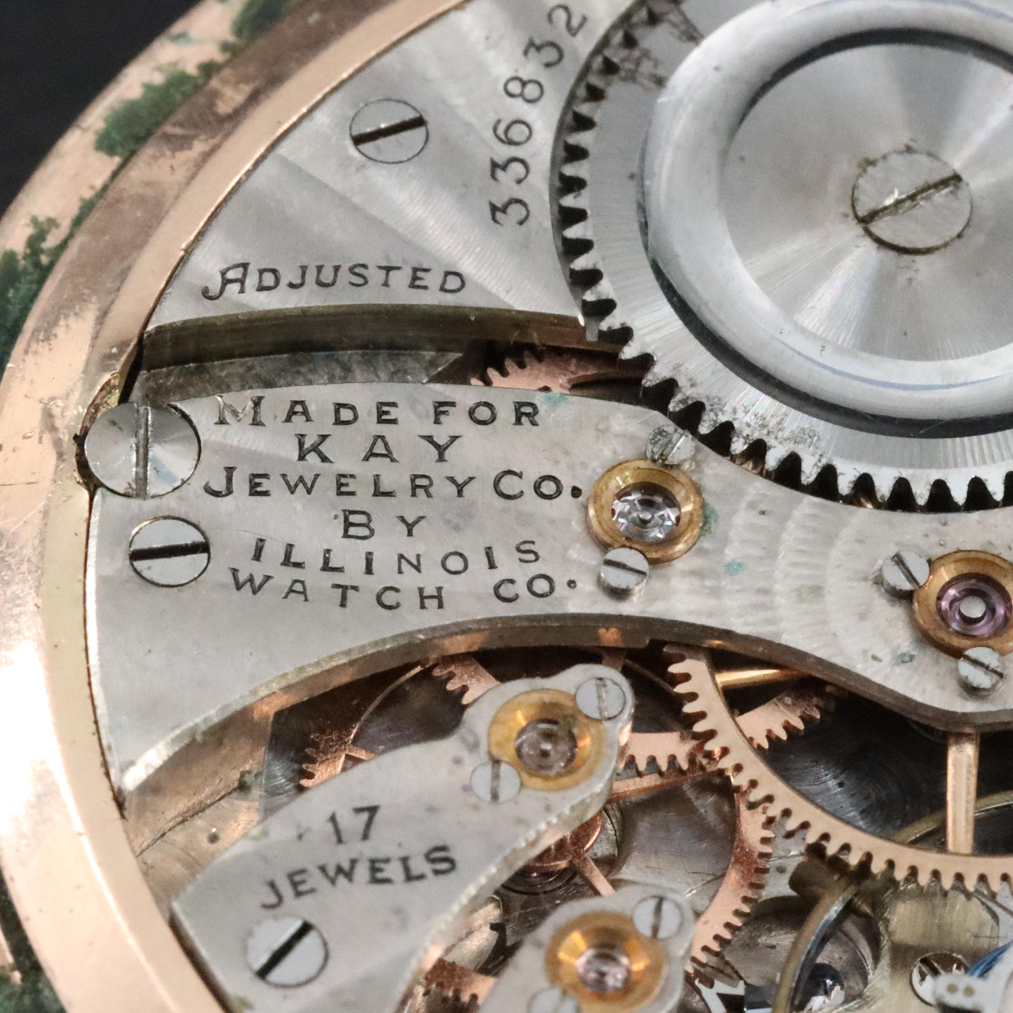 Illinois Gold-Filled Open Face Pocket Watch for Kay Jewelry Co.