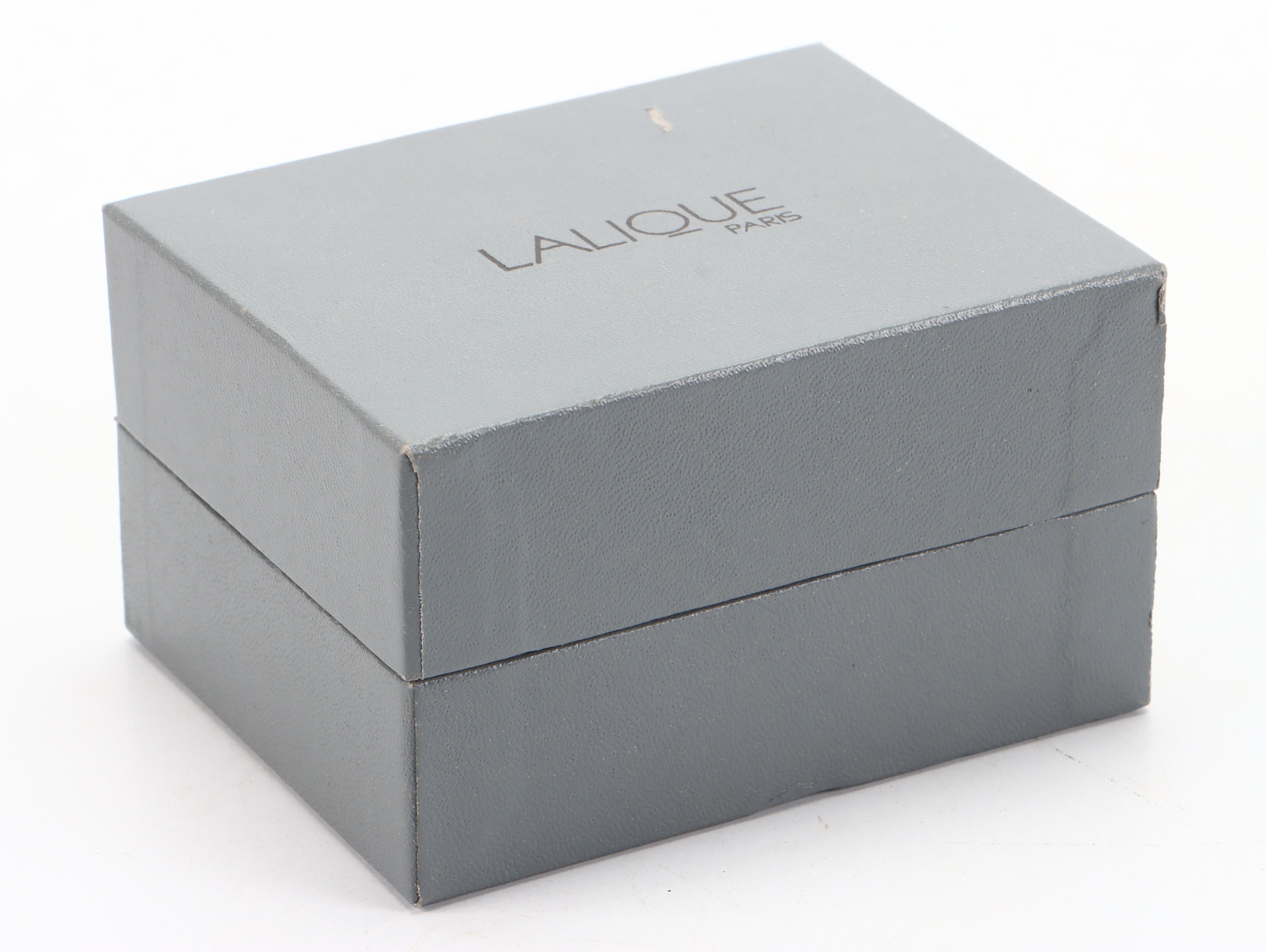 Lalique "Nu Feuille Plié" Black Crystal Yoga Figurine