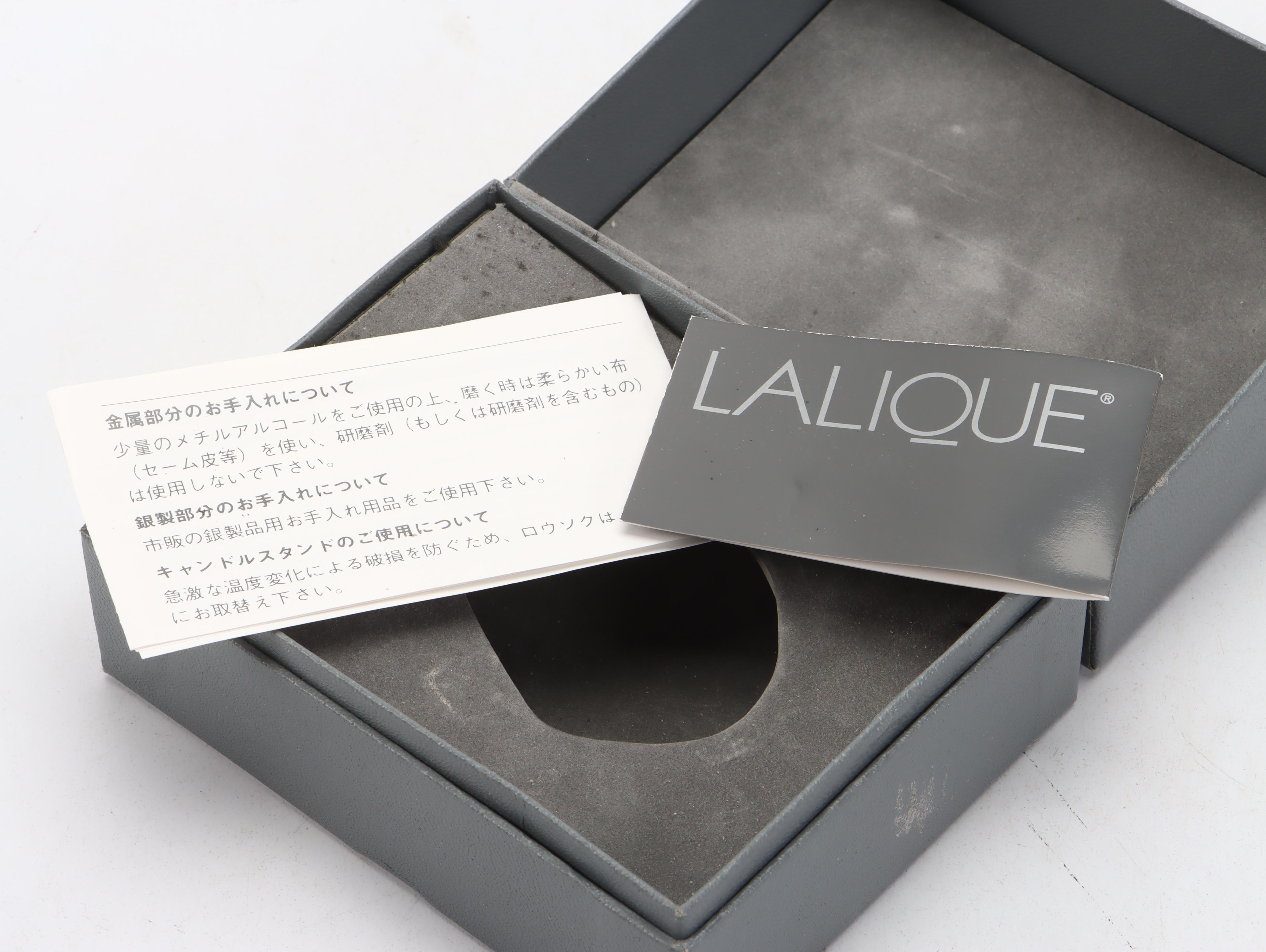 Lalique "Nu Feuille Plié" Black Crystal Yoga Figurine