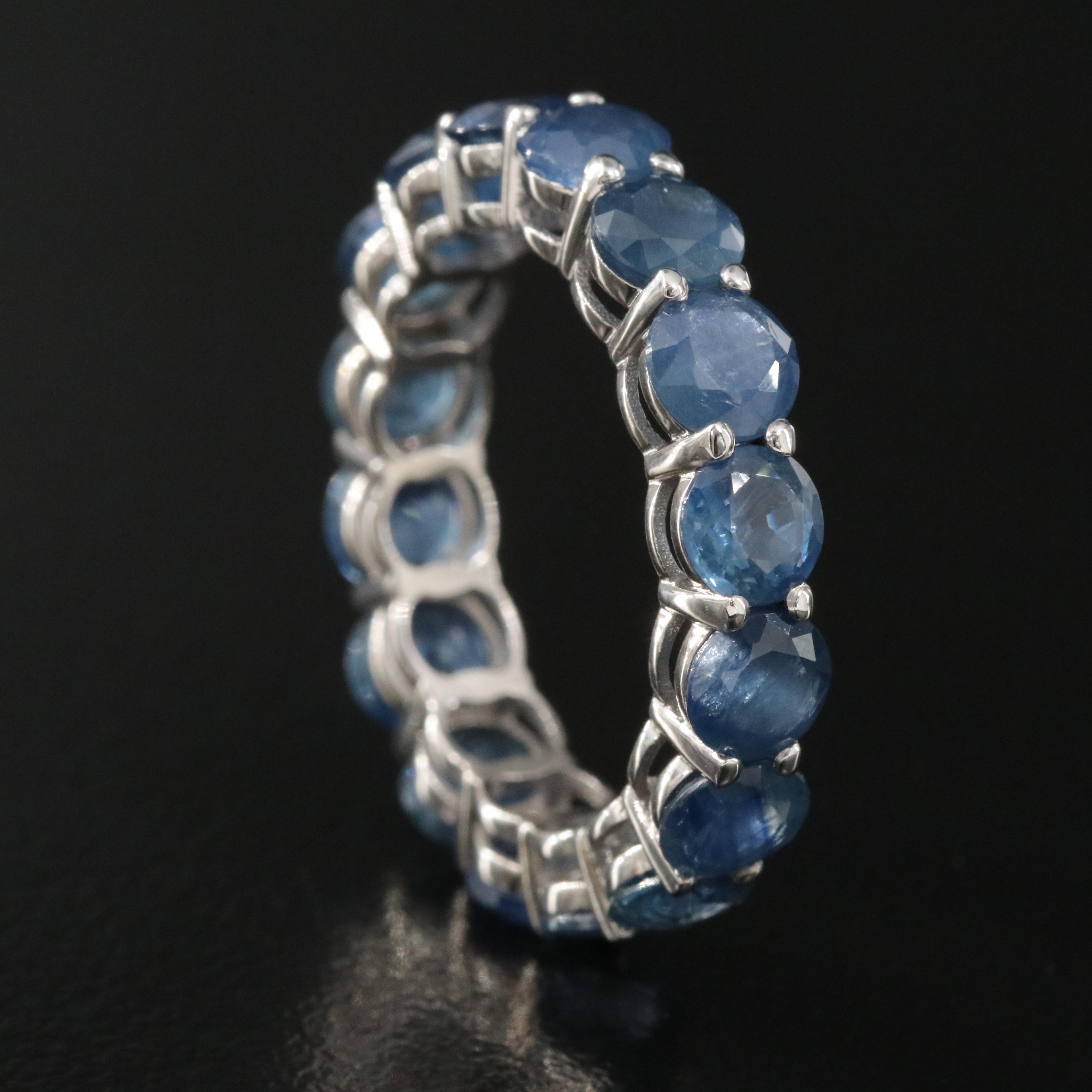 14K 7.14 CTW Sapphire Eternity Band with IGI Jewelry Report