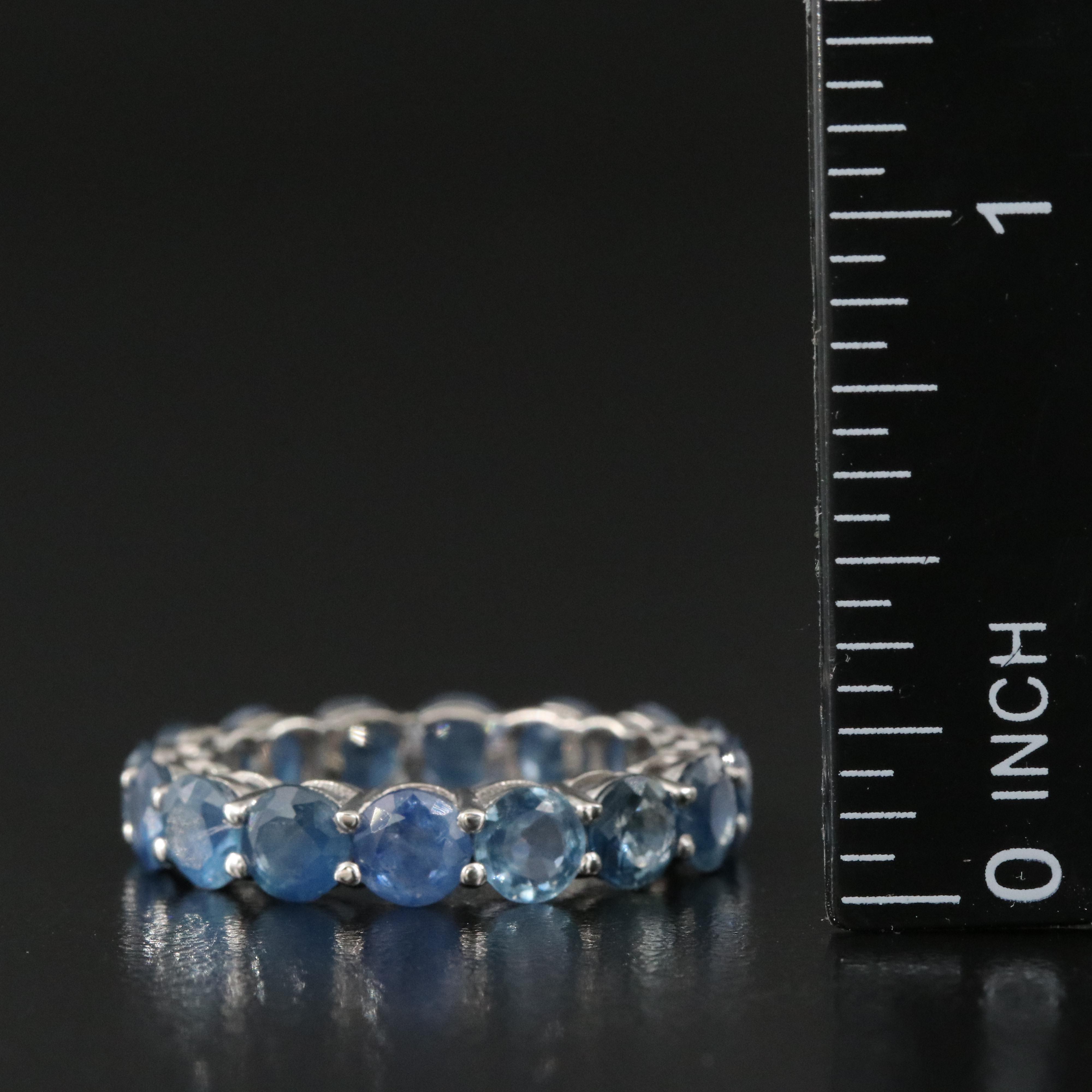 14K 7.14 CTW Sapphire Eternity Band with IGI Jewelry Report