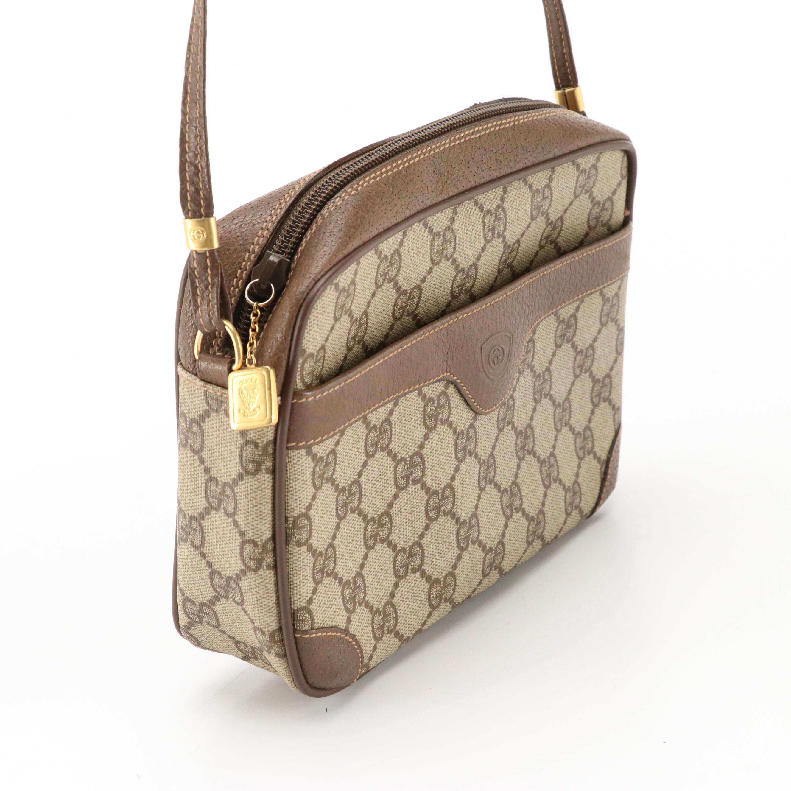 Gucci GG Supreme Canvas and Leather Crossbody Bag