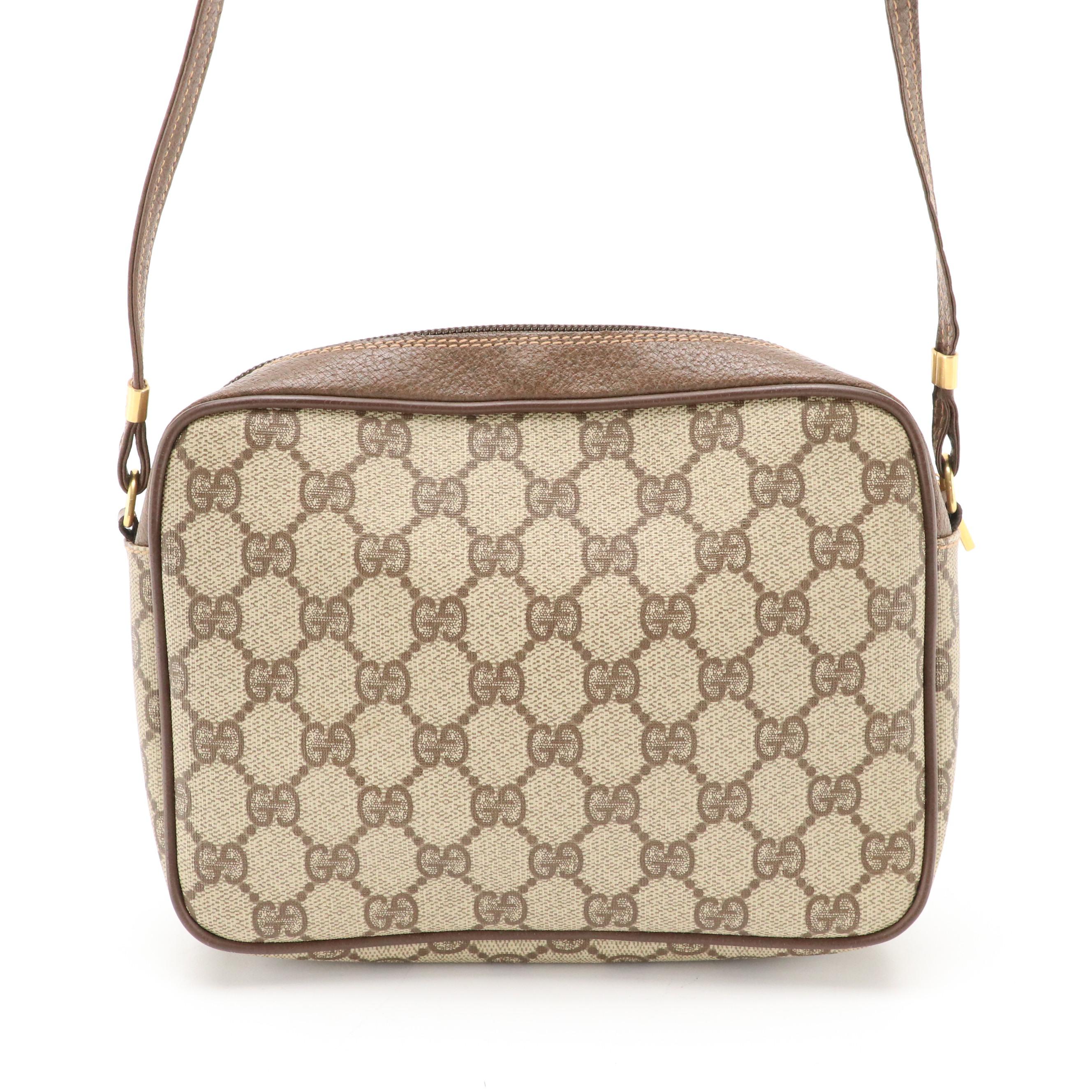 Gucci GG Supreme Canvas and Leather Crossbody Bag