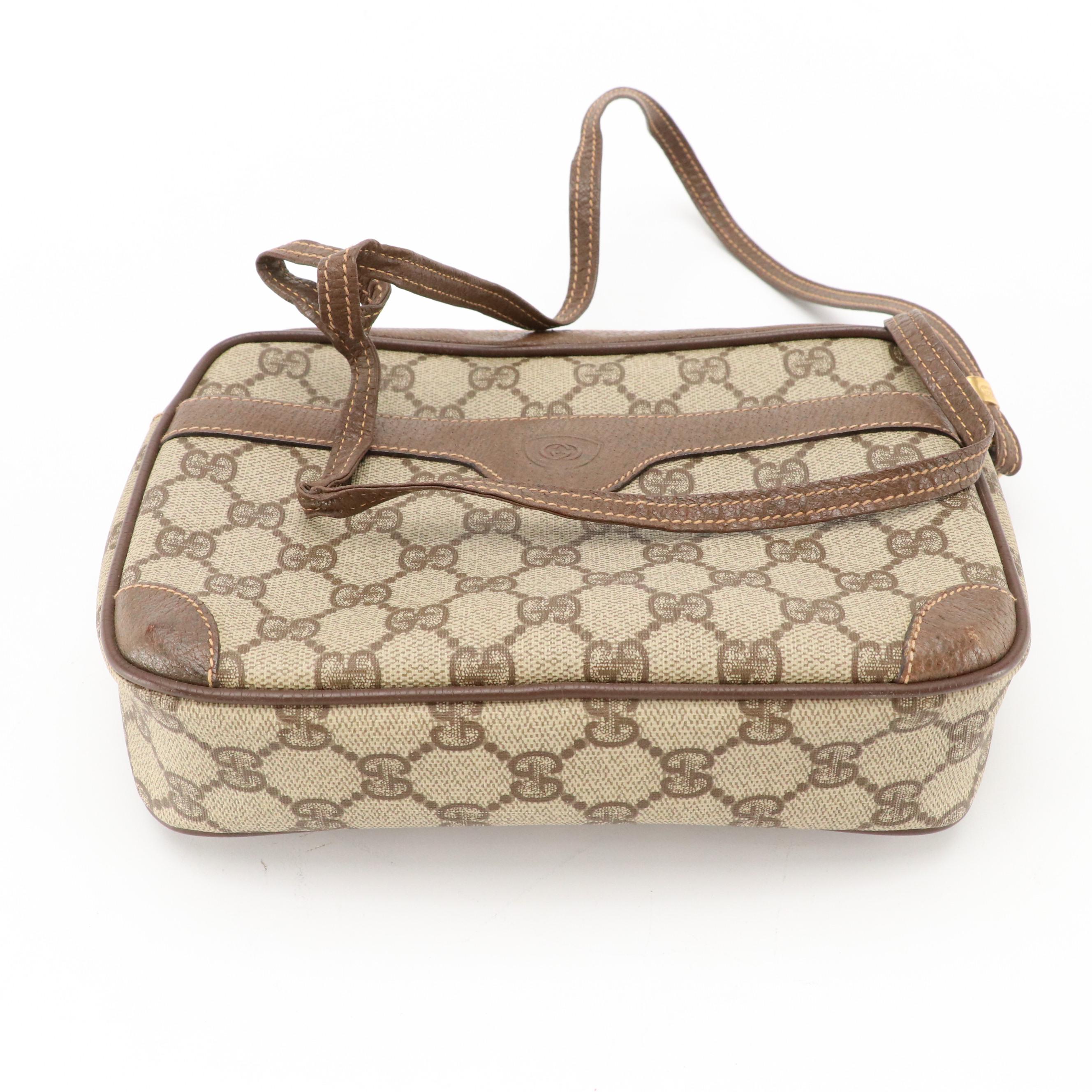 Gucci GG Supreme Canvas and Leather Crossbody Bag