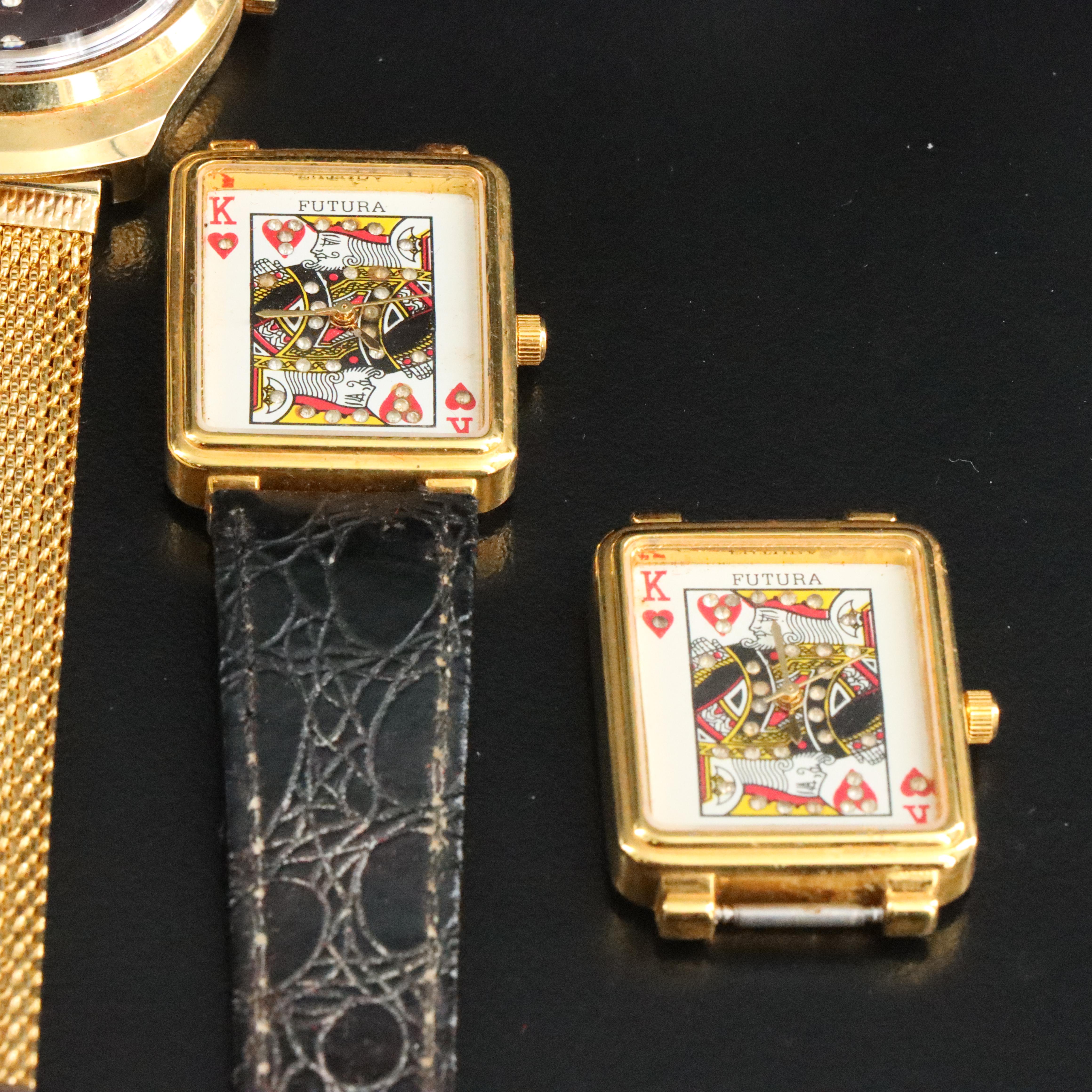 Collection of Wristwatches with Case Featuring Bulova and Tokyo Bay