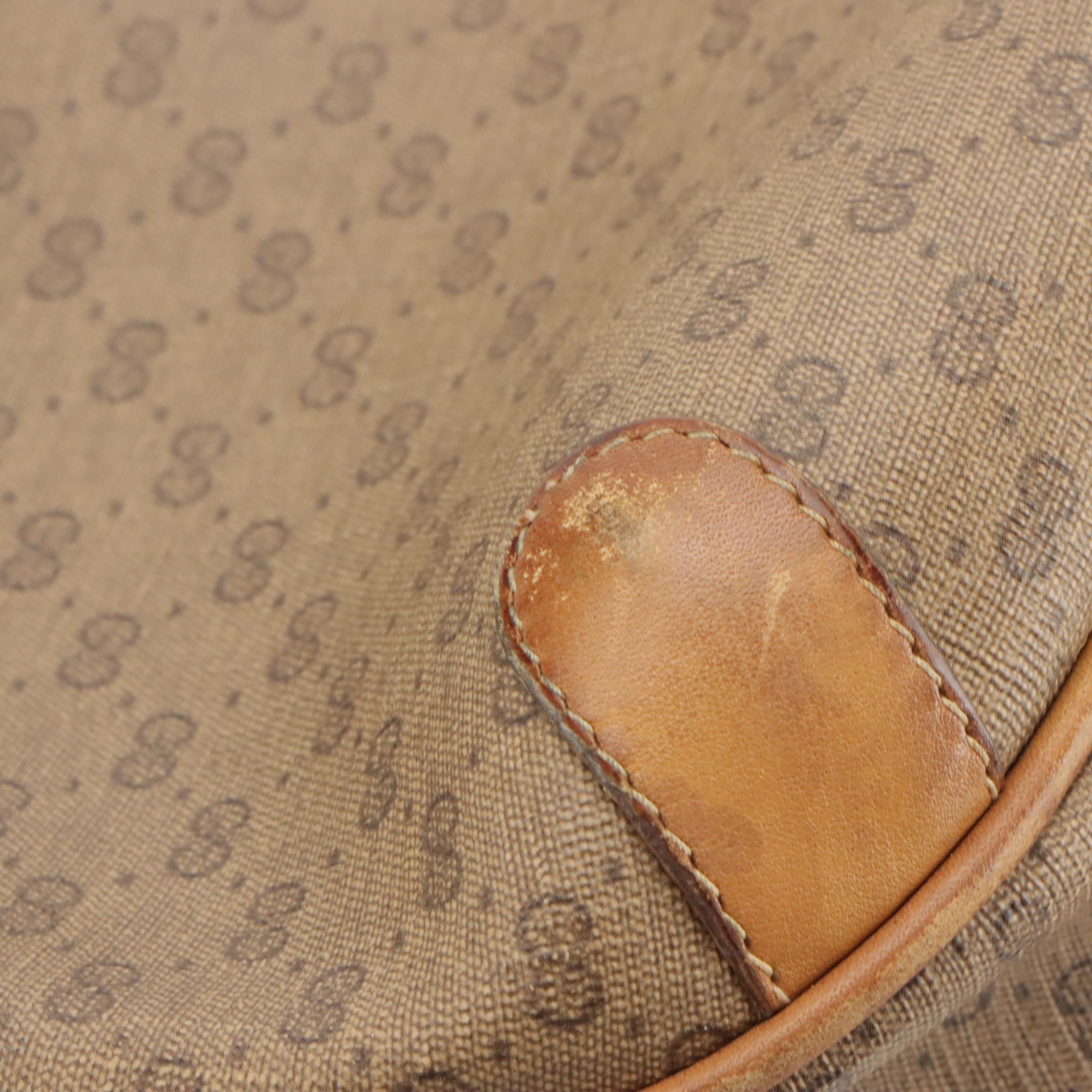 Gucci Zippered Crossbody Bag in Micro GG Supreme Canvas and Leather Trim