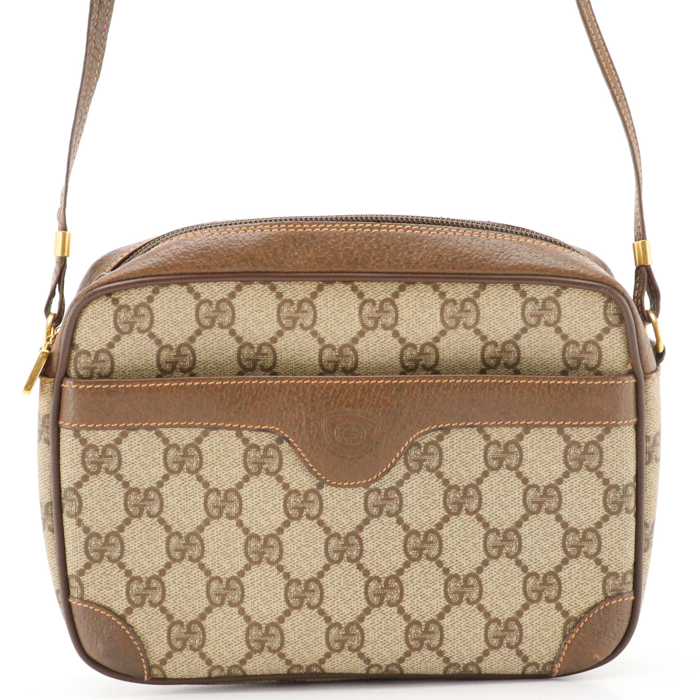 Gucci GG Supreme Canvas and Leather Crossbody Bag