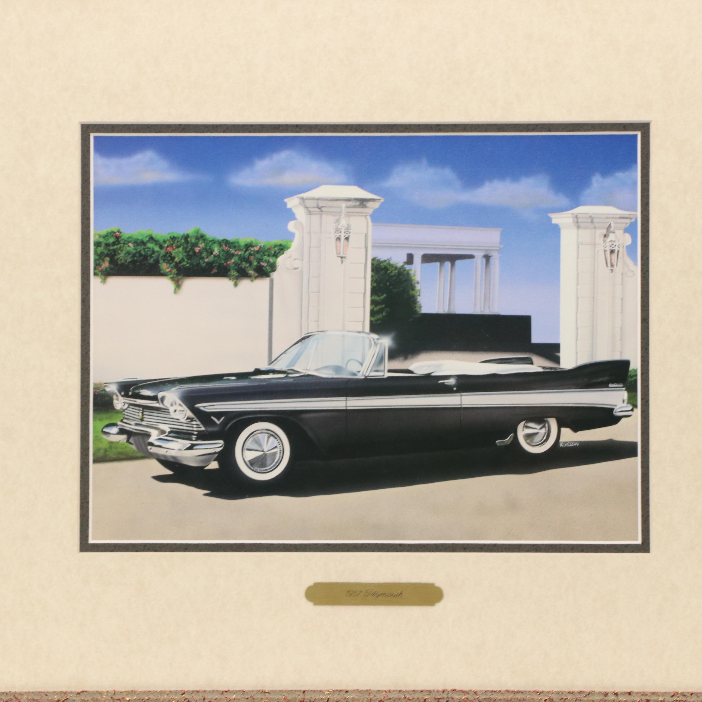 Automotive Offset Lithographs Including "1957 Plymouth"