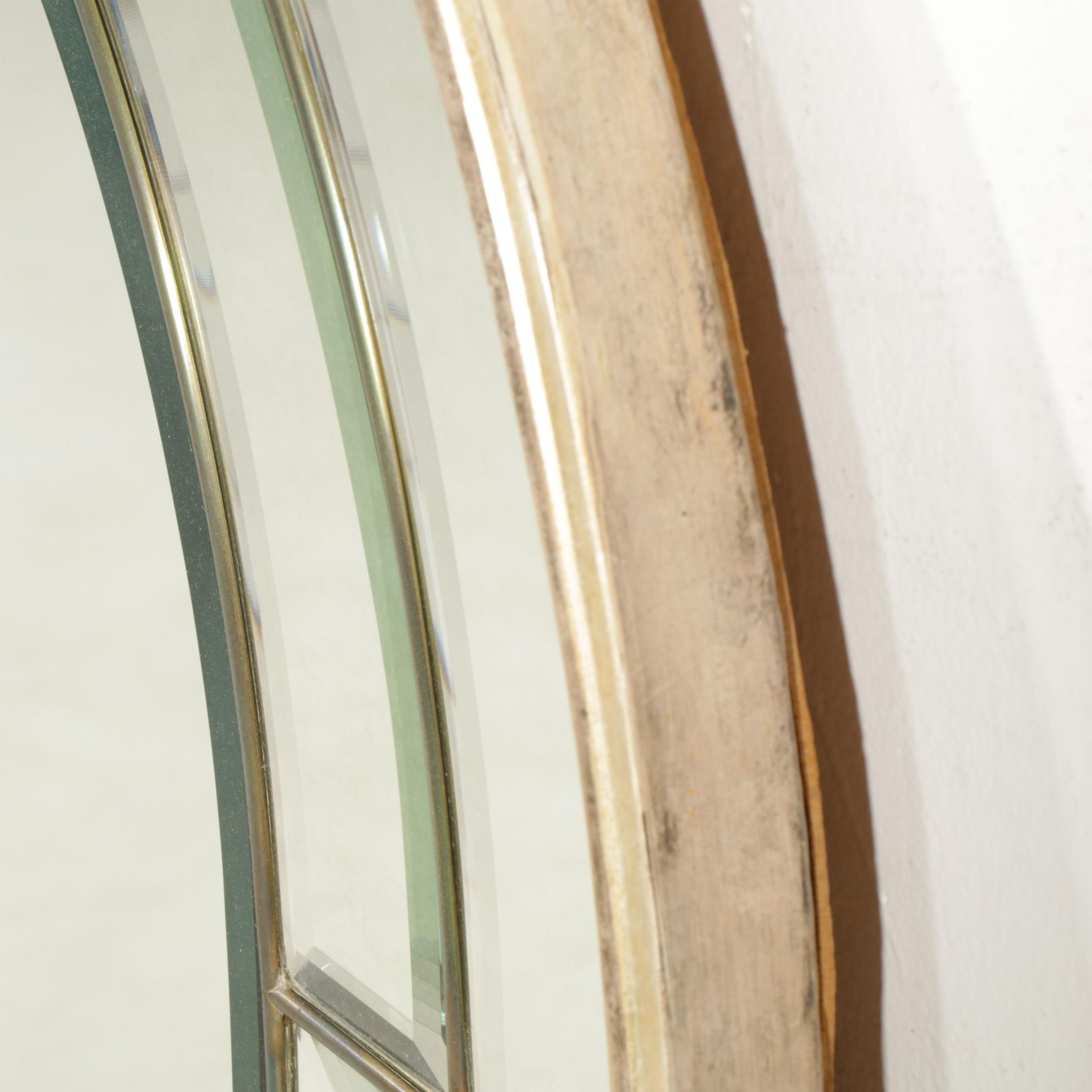 LaBarge Arched Wall Mirror with Leaded Glass Surround, Late 20th Century
