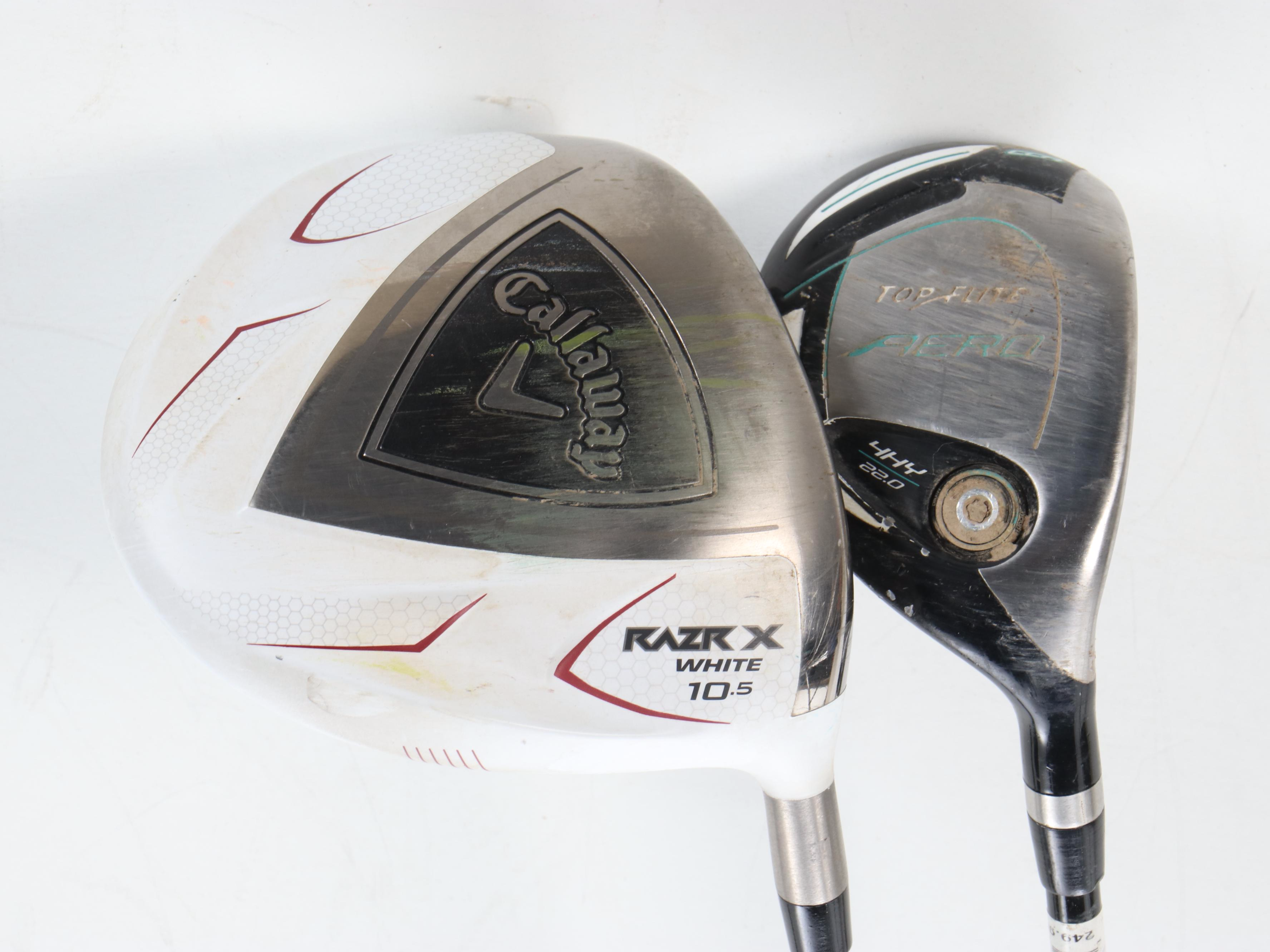 Callaway Razr X Driver, Top Flite 431 Stainless Aero Irons with Golf Bag & Cart