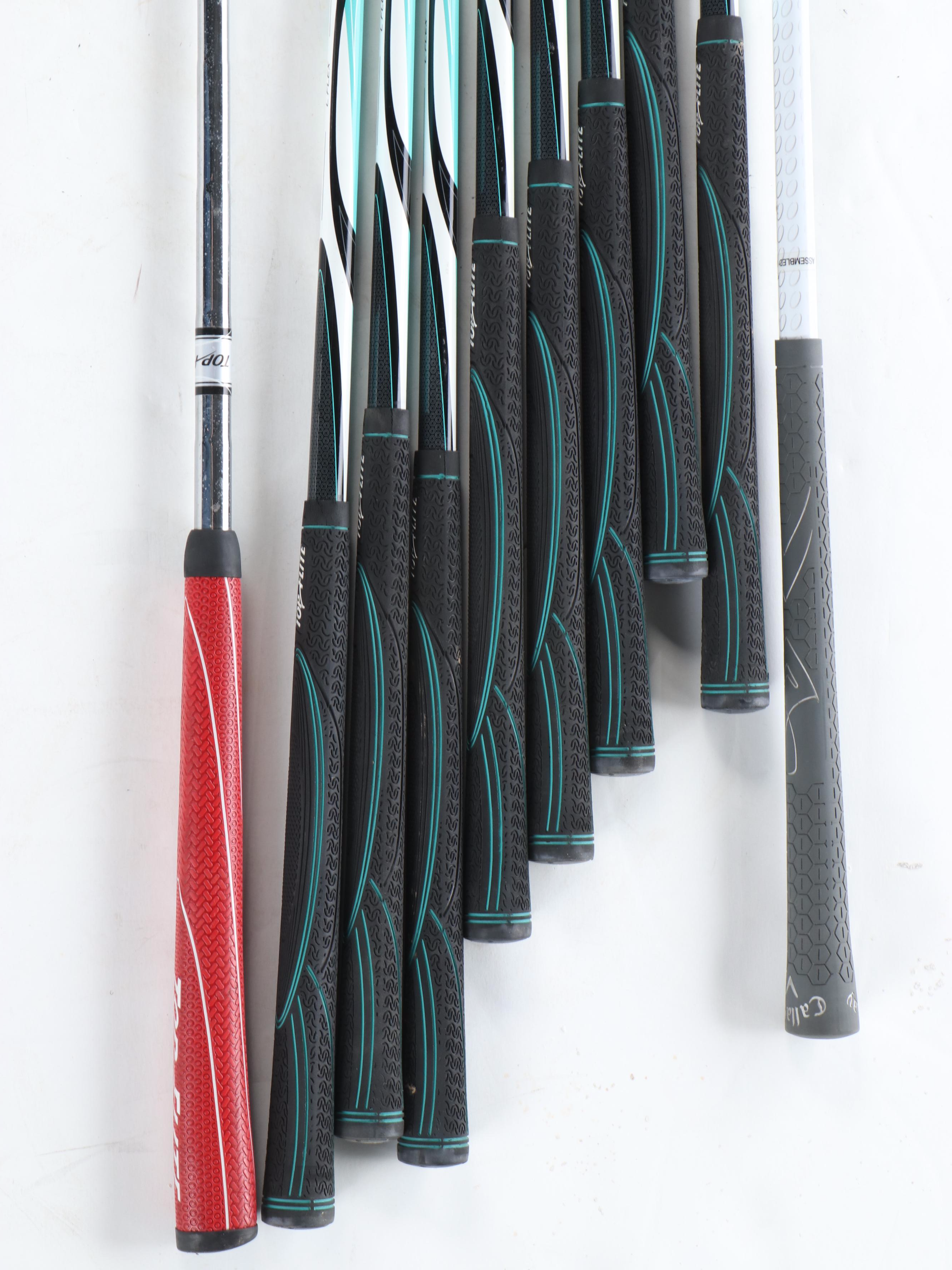 Callaway Razr X Driver, Top Flite 431 Stainless Aero Irons with Golf Bag & Cart