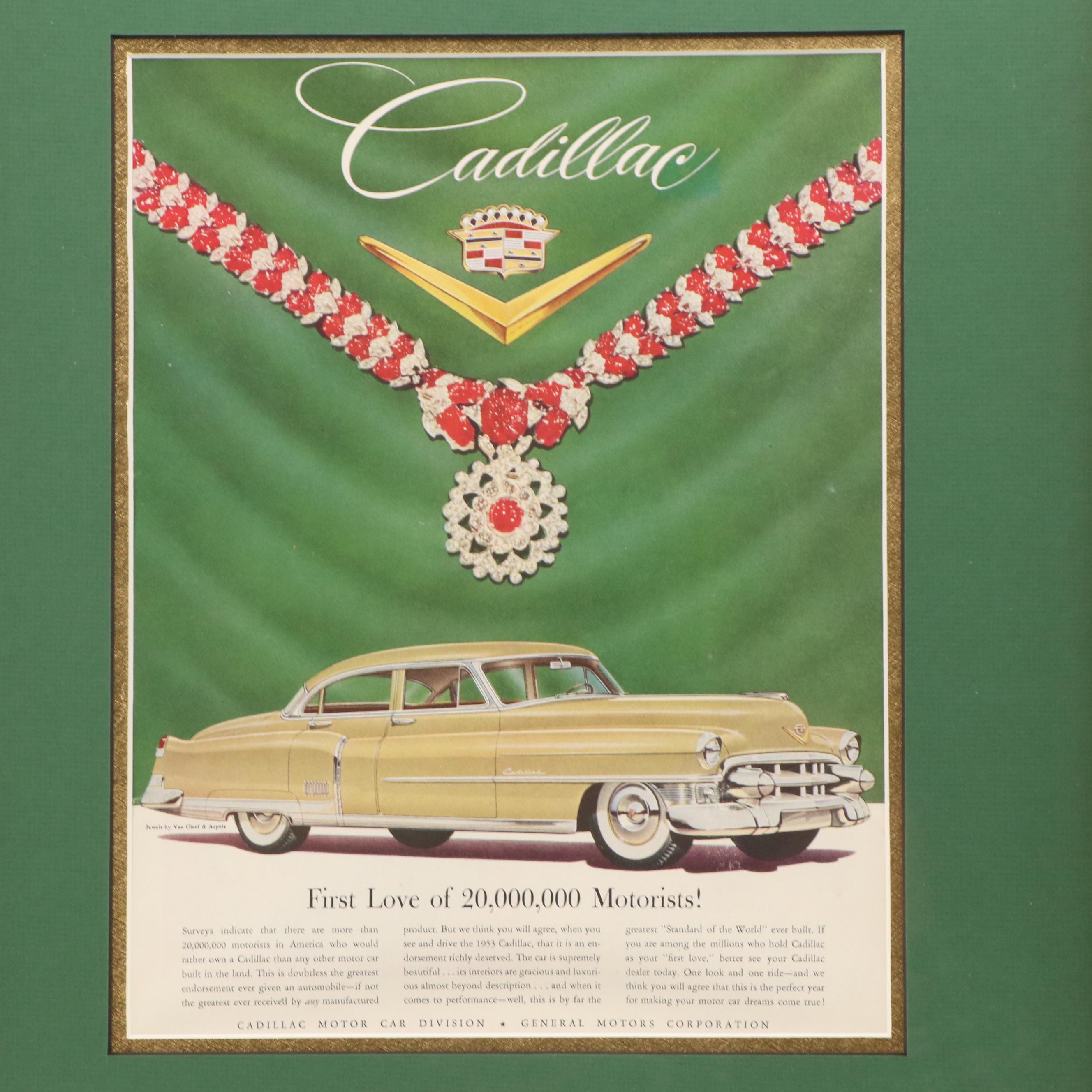 Cadillac Advertisement Offset Lithographs Including "1953 Cadillac"