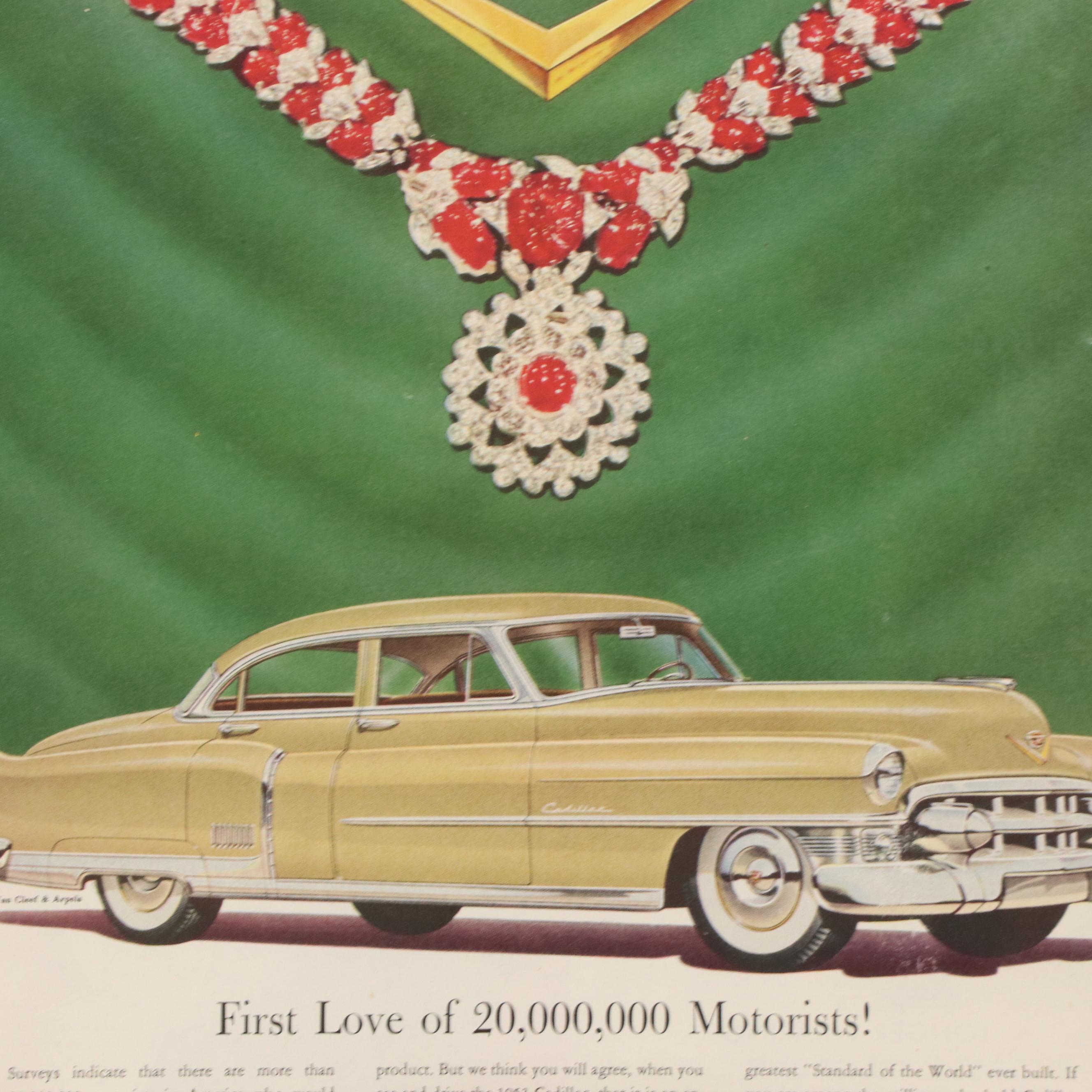 Cadillac Advertisement Offset Lithographs Including "1953 Cadillac"