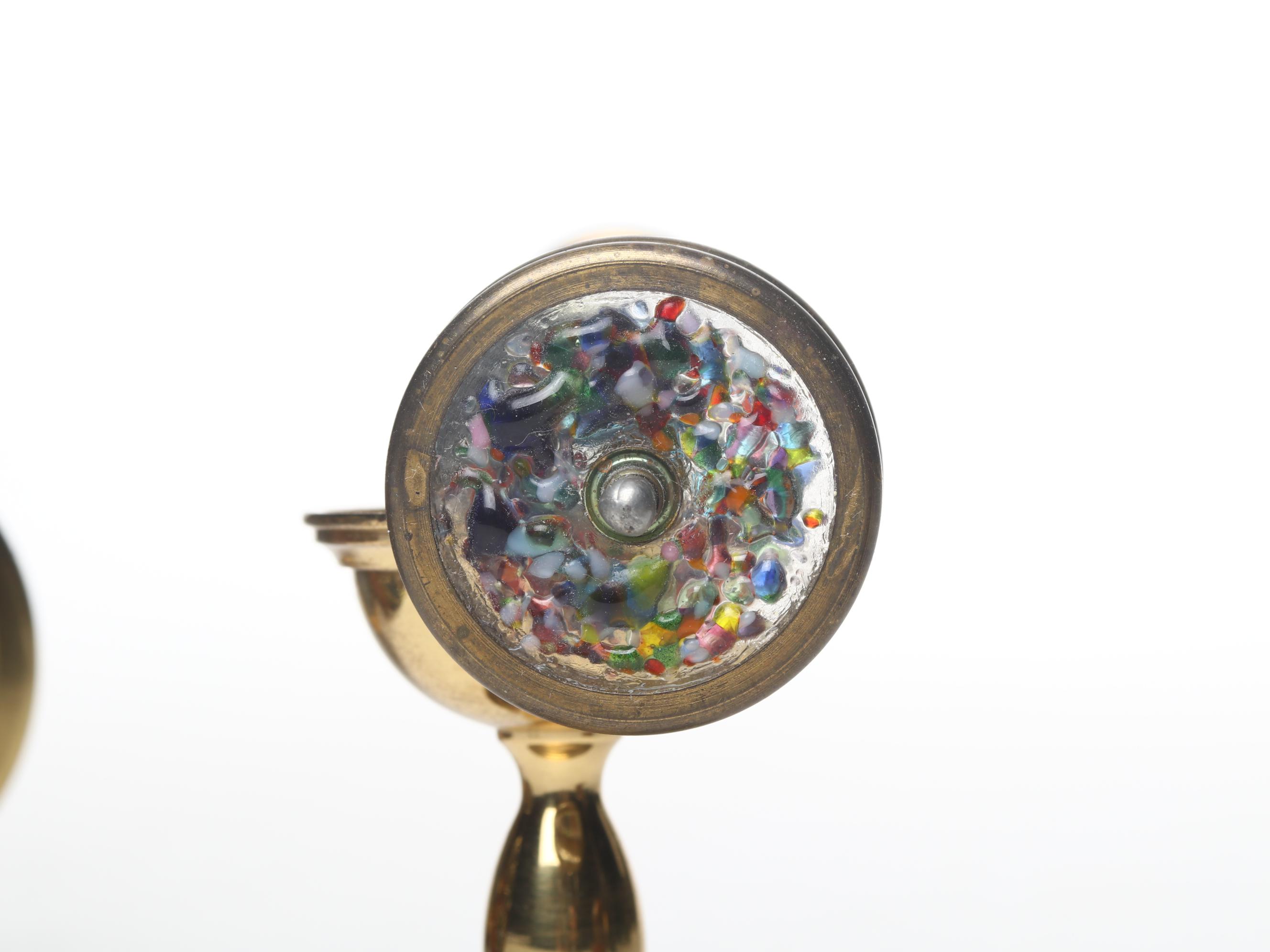 Van Cort and Other Brass Kaleidoscopes with Wooden Display Stands