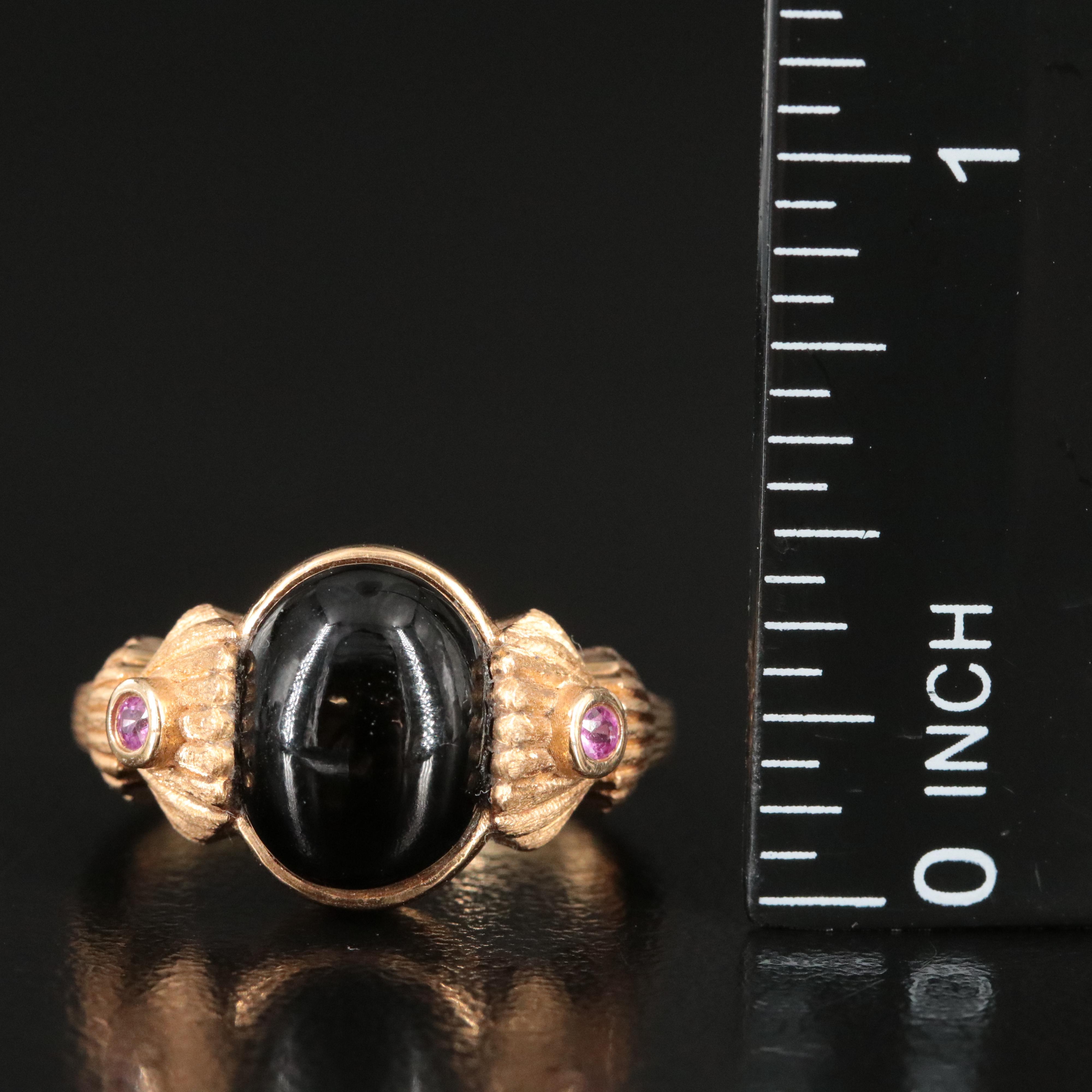 Chromia 18K Black Coral and Ruby Ring