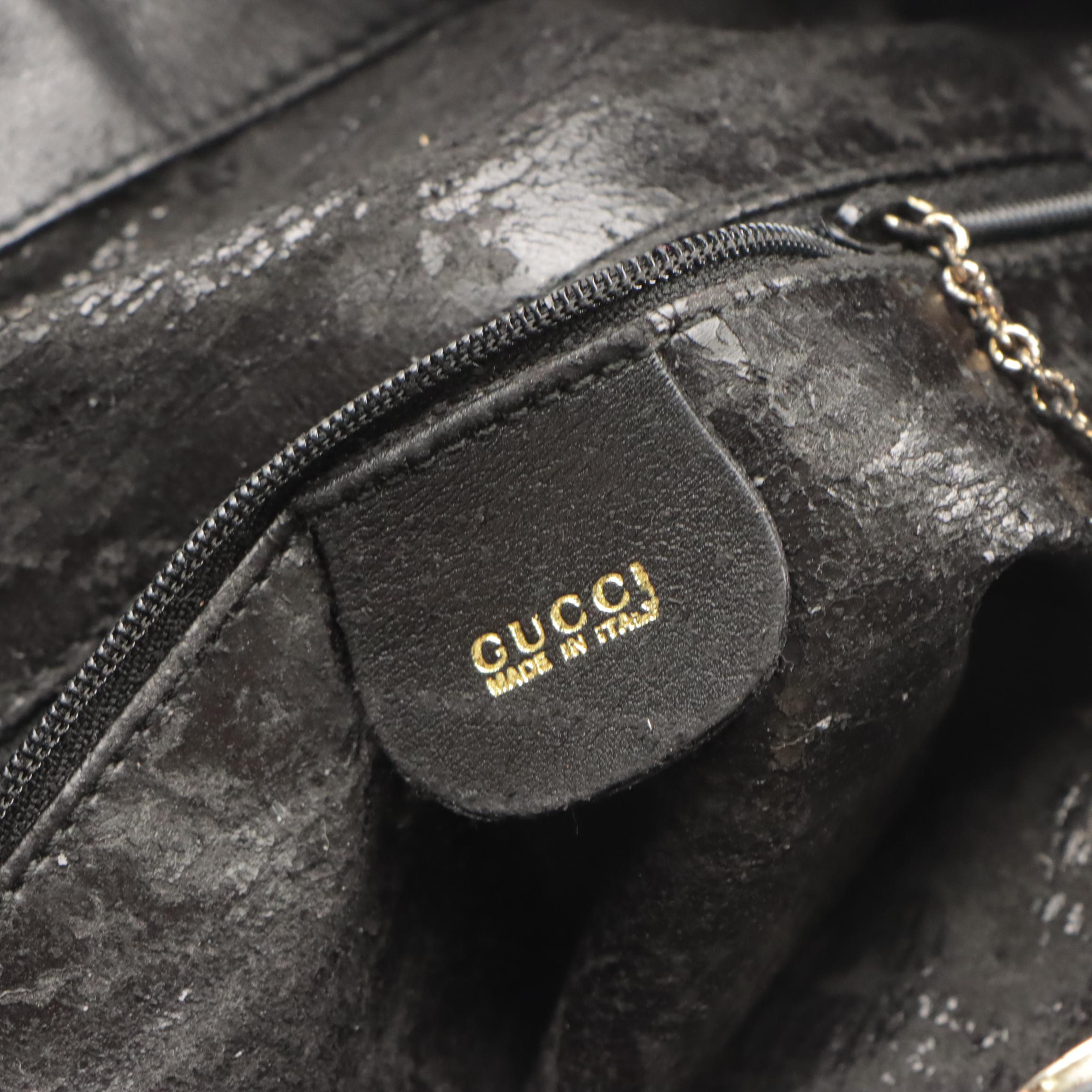 Gucci Bamboo Black Leather Two-Way Bag