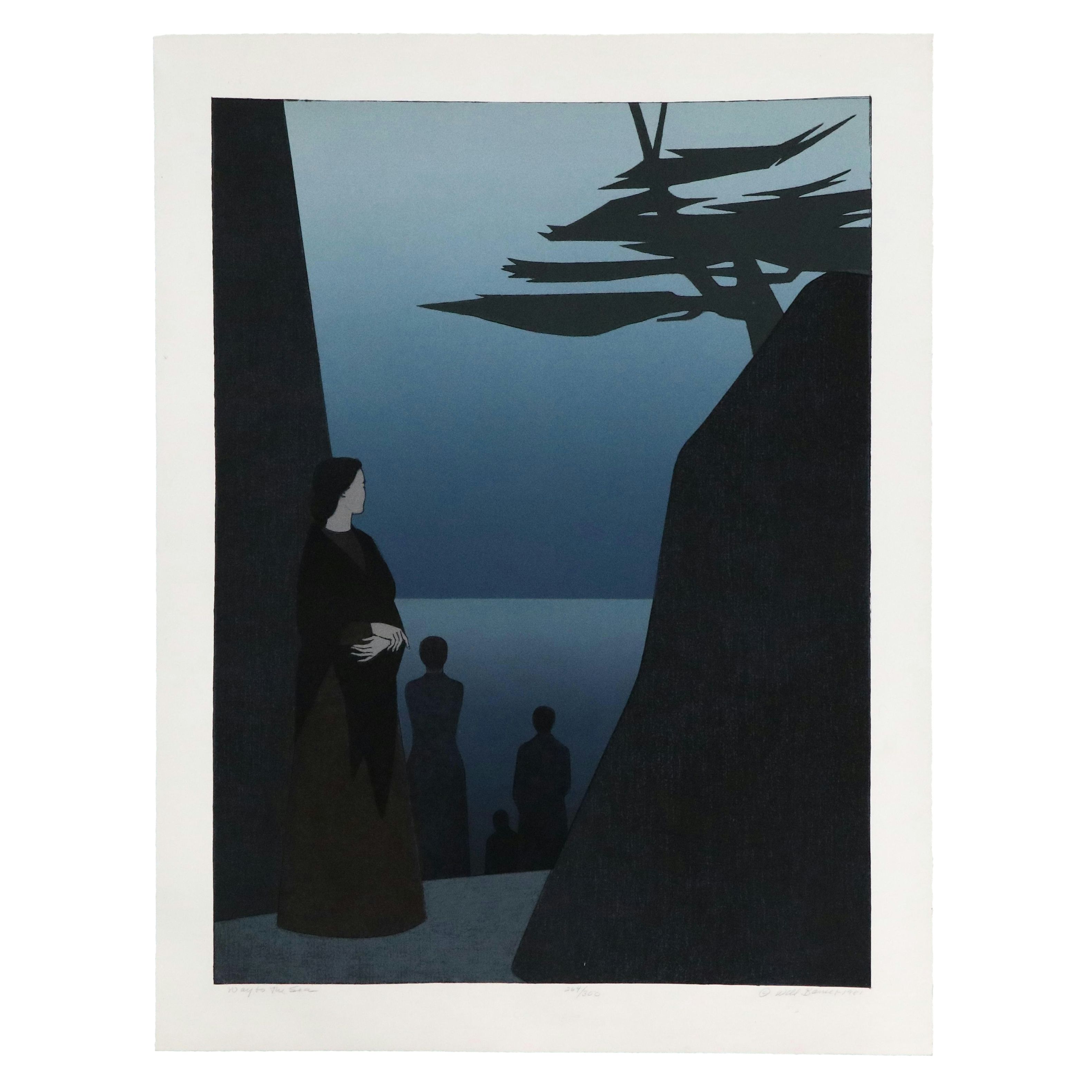 Will Barnet Color Lithograph "Way to the Sea," 1981