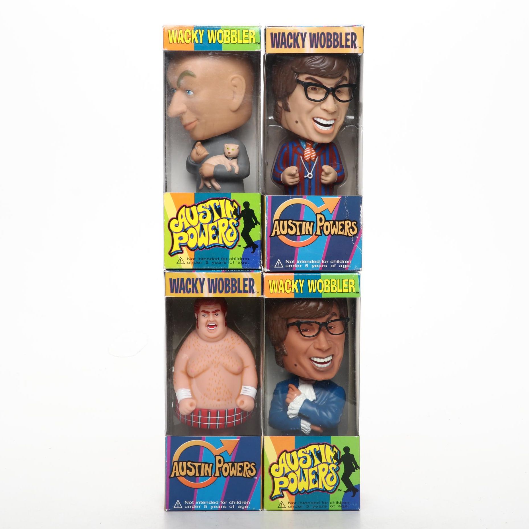 Funko "Austin Powers" Wacky Wobblers with Nascar Bobble Head and Toy Cars
