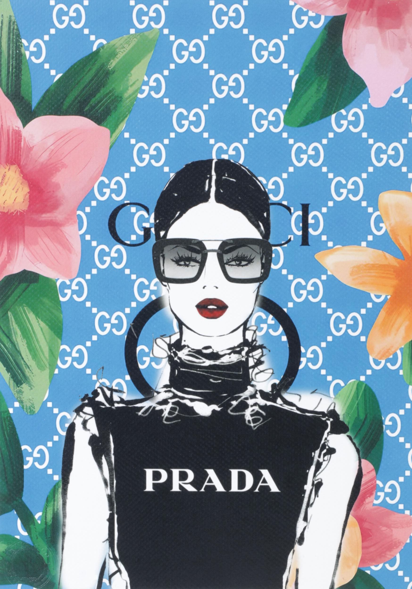Death NYC Pop Art Graphic Print Homage to Gucci and Prada, 2024