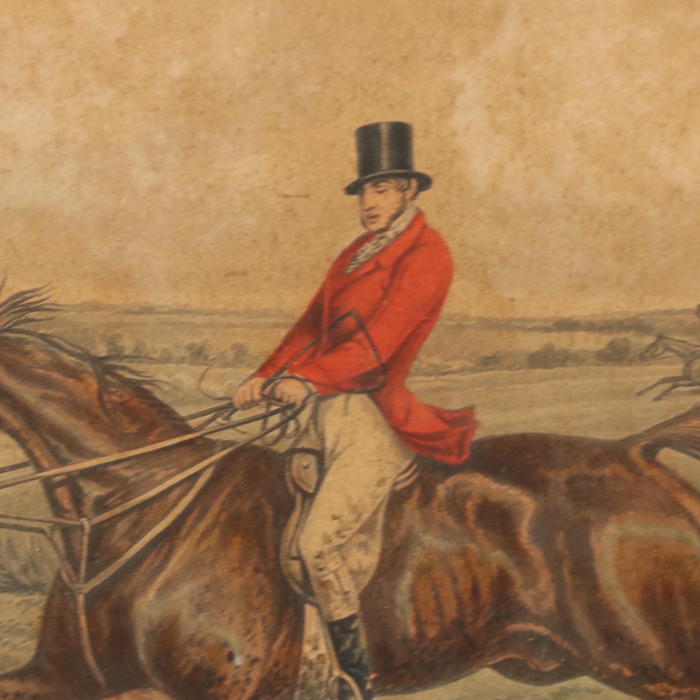 Hand-Colored Etching After Henry Thomas Aiken "Facing a Brook," 1850