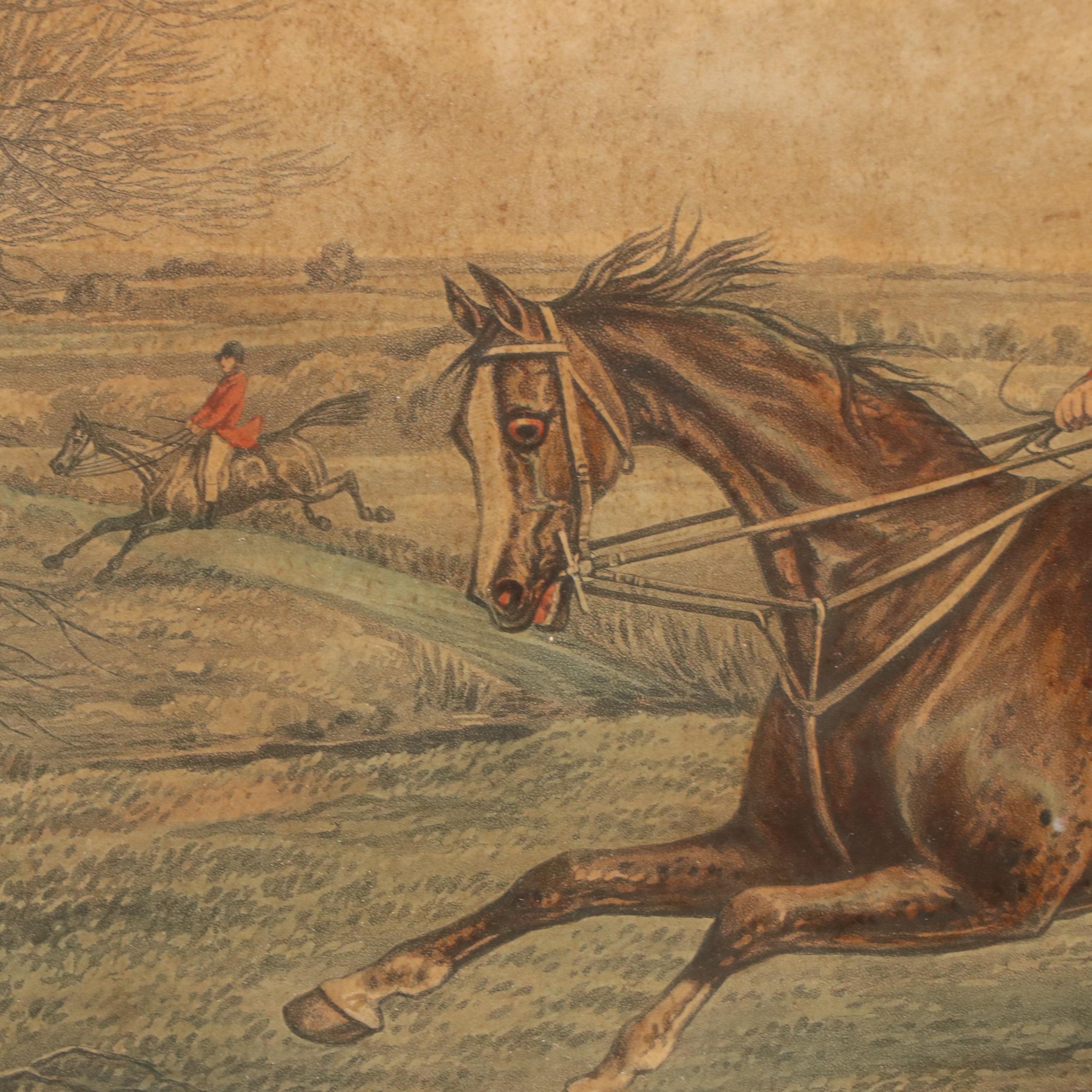 Hand-Colored Etching After Henry Thomas Aiken "Facing a Brook," 1850