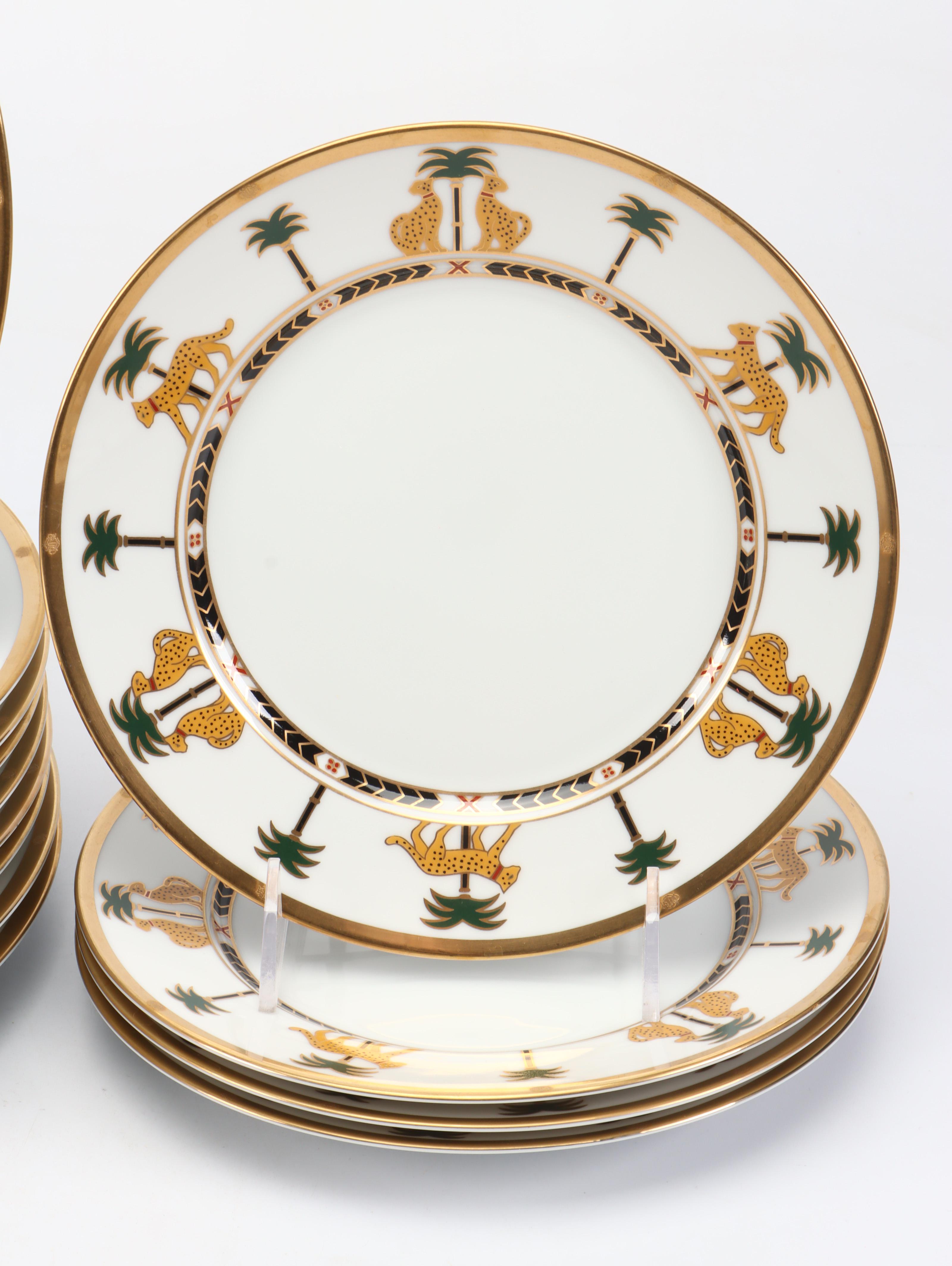 Christian Dior Porcelain "Casablanca" Dinnerware with Pottery Barn Linen Napkins