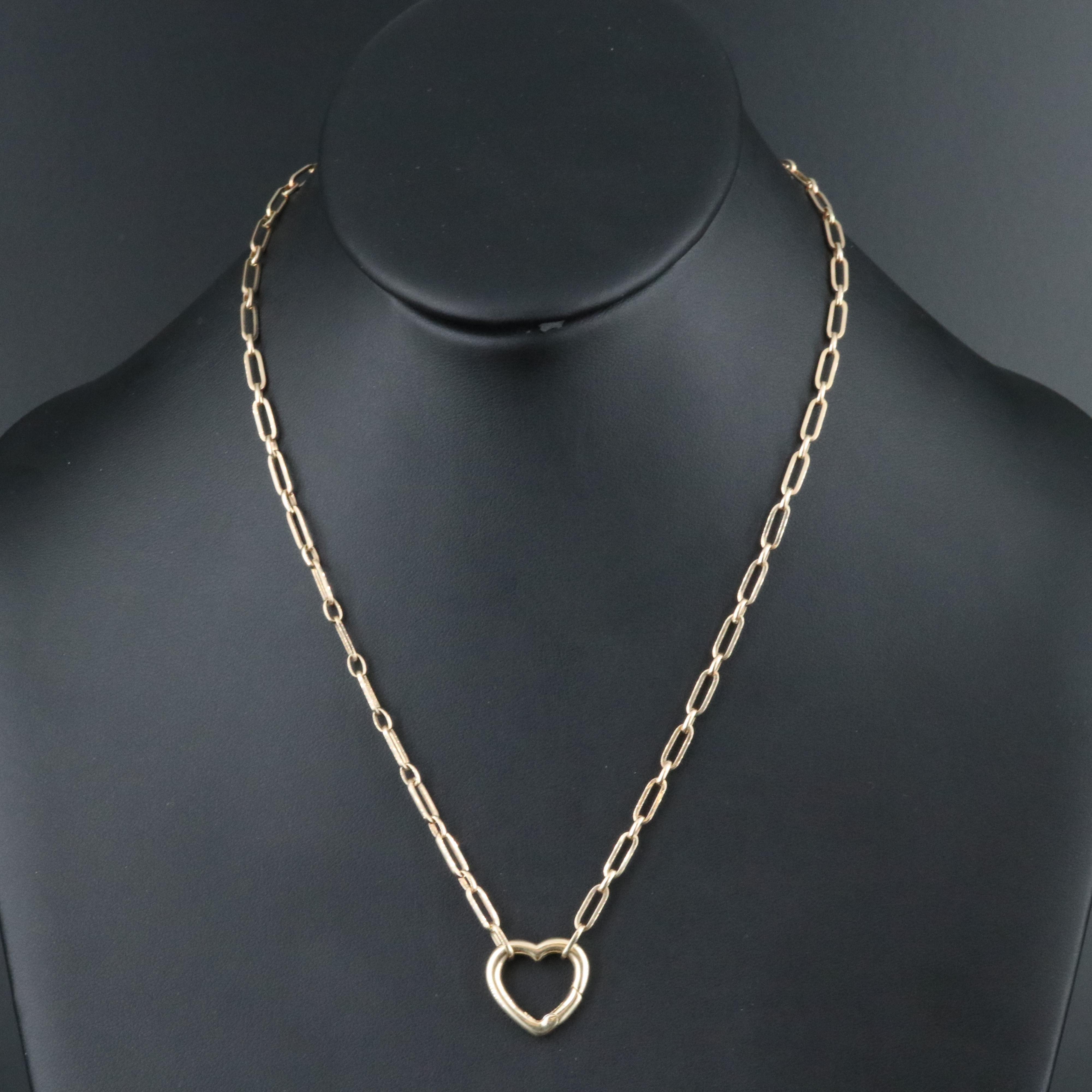 14K Open Heart Pendant Necklace