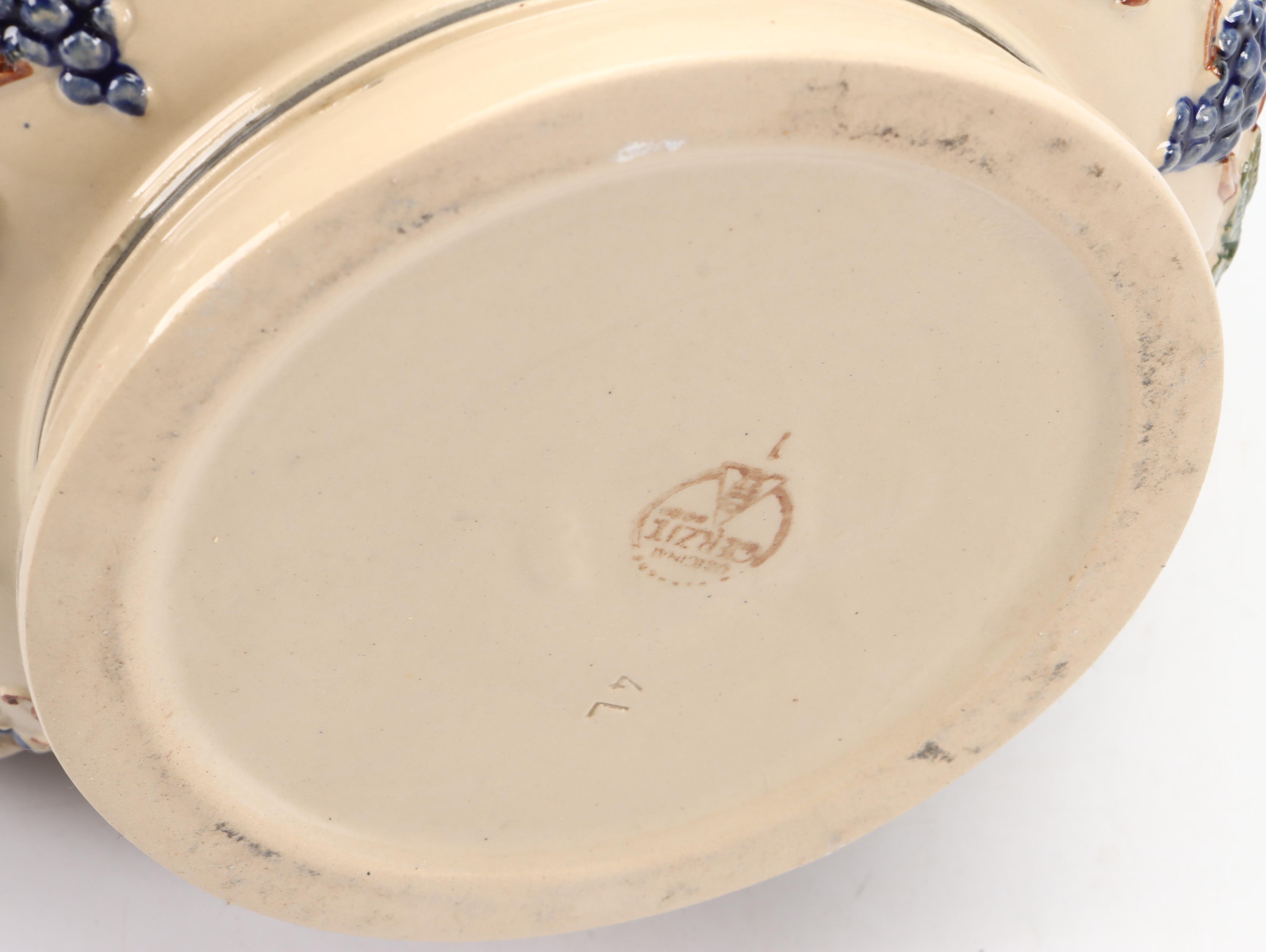 Gerzit Hand-Painted Stoneware Castles on the Rhine Punch Set, Late 20th Century