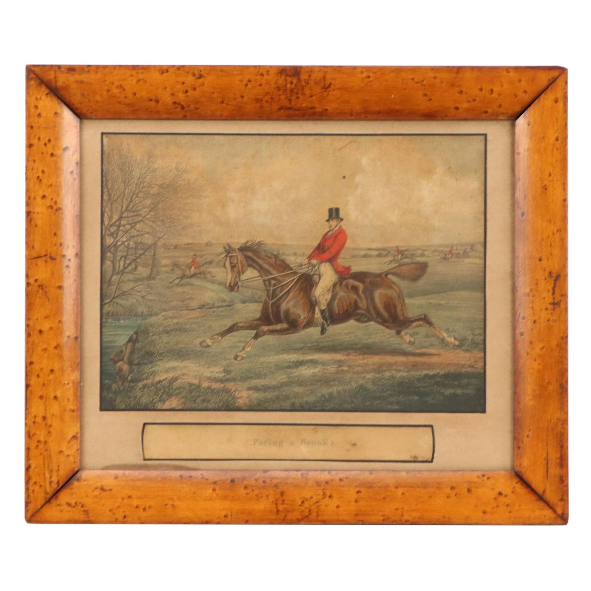 Hand-Colored Etching After Henry Thomas Aiken "Facing a Brook," 1850