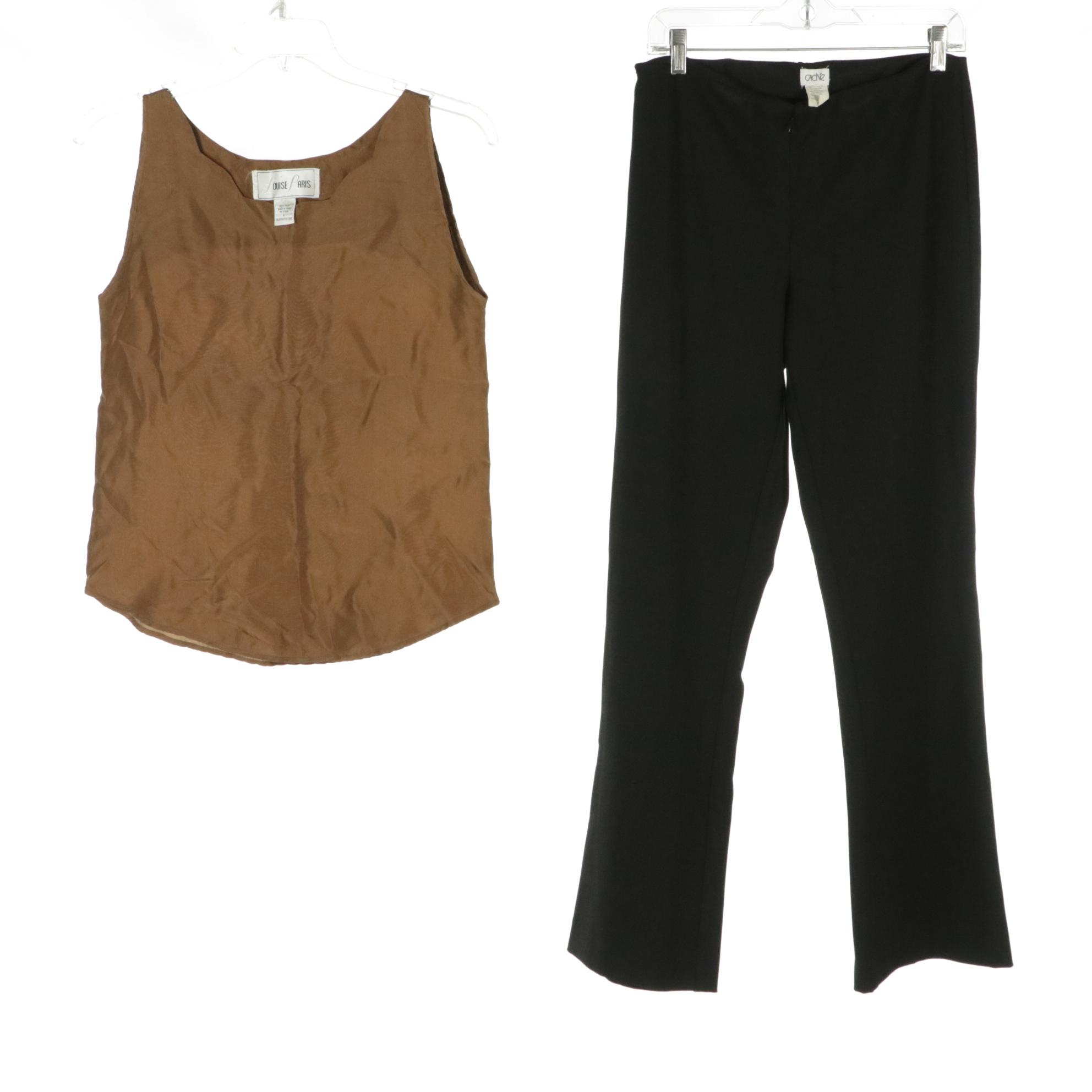 Vintage Hand-Beaded Wool Sleeveless Top with Other Sleeveless Tops and Pants